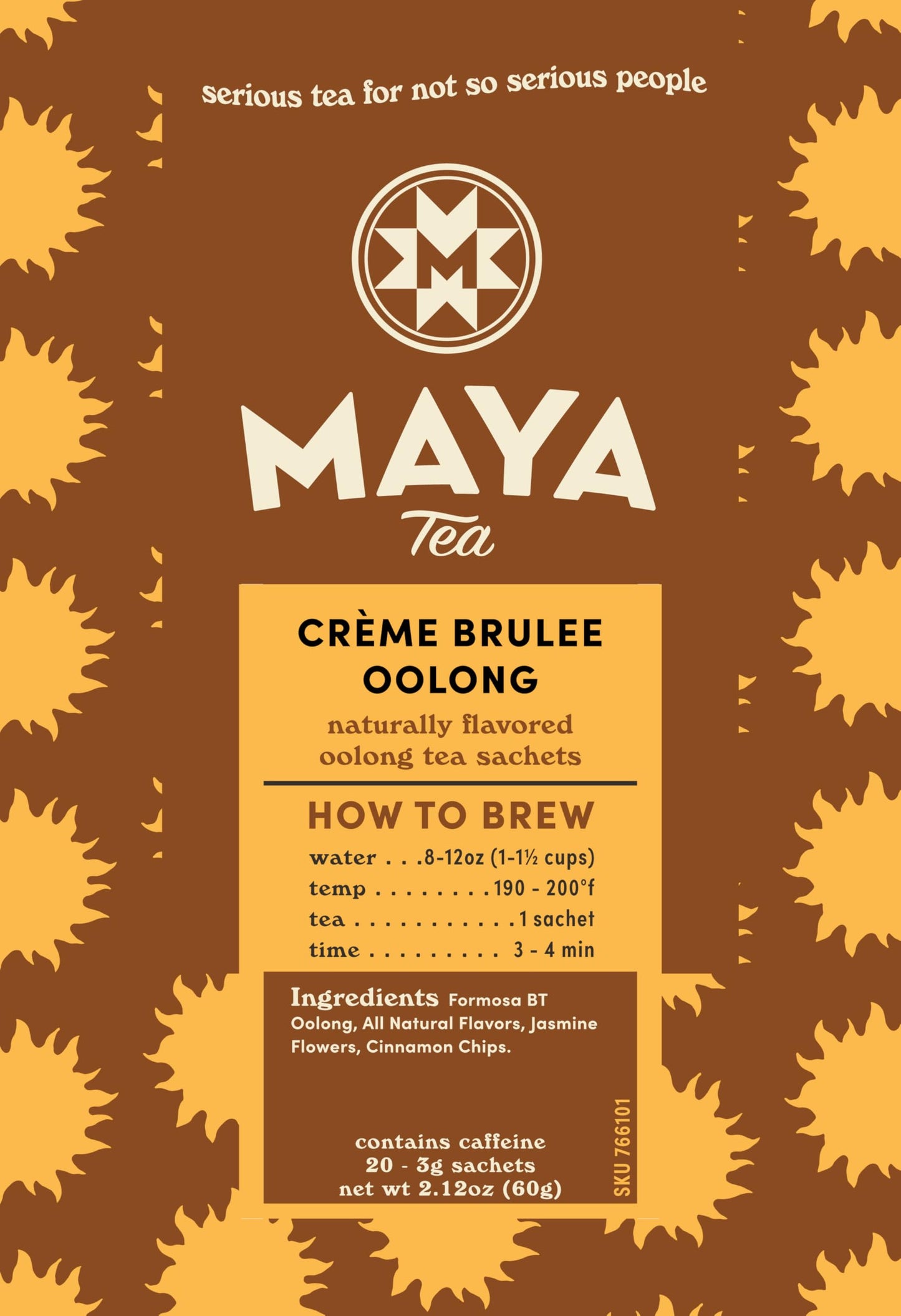 Maya Tea Oolong Tea Sachets, All Natural, Caffeinated, Pack of 20