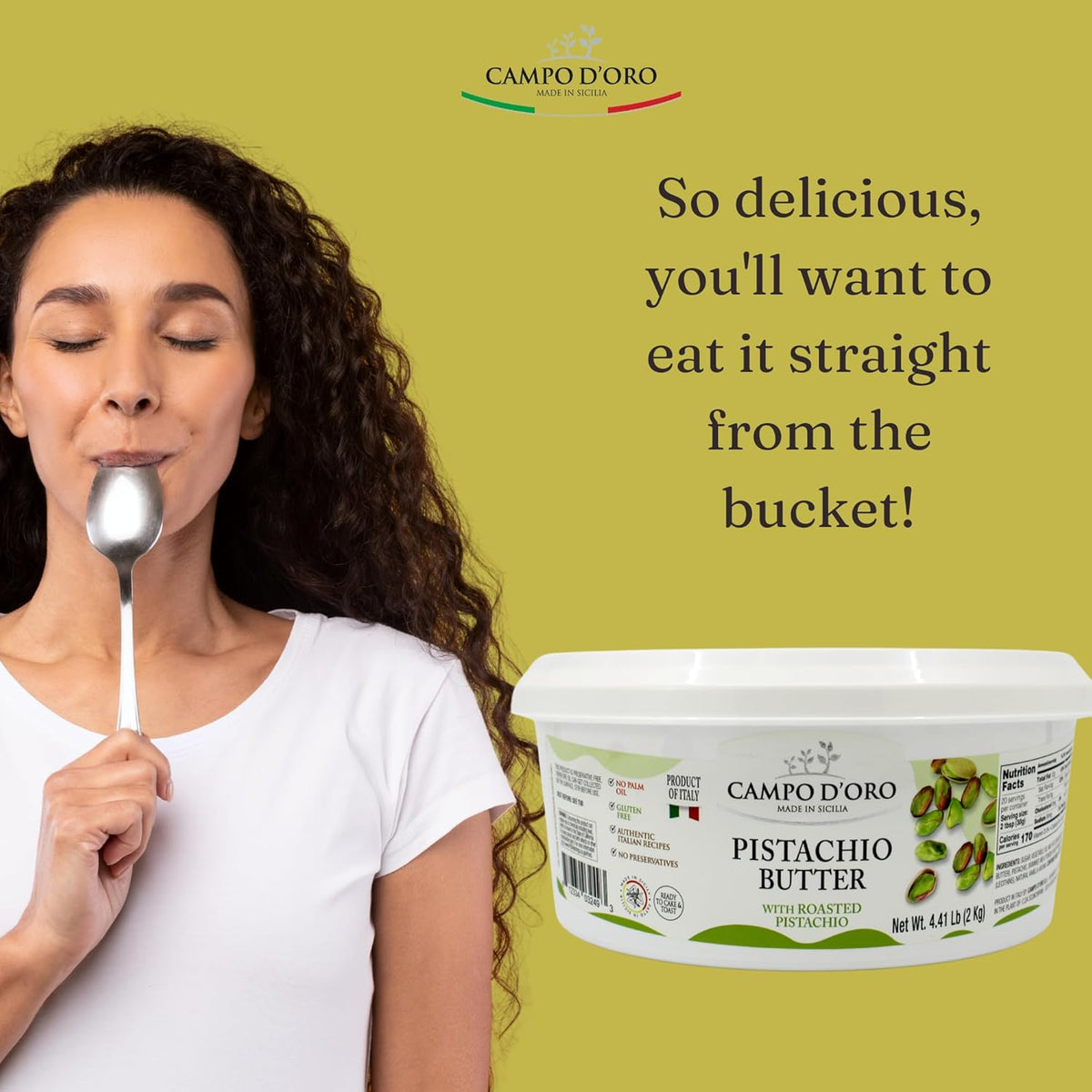 Campo D'Oro, Pistachio Butter Cream, 4.4 lb
