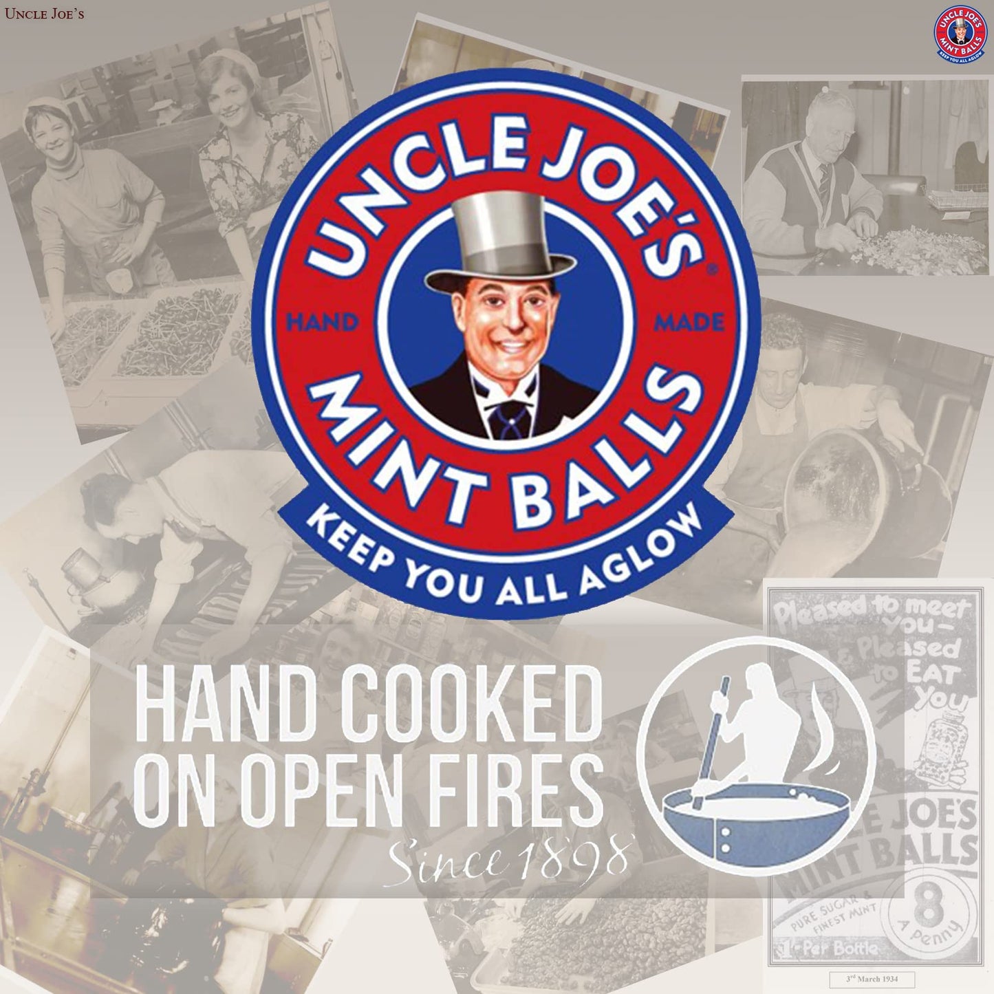 Uncle Joes Mint Balls Jar - Handcrafted Vegan Gluten Free Candy, 1.4kg (3.1 lbs) - Individually Wrapped Real Peppermint Oil Mints
