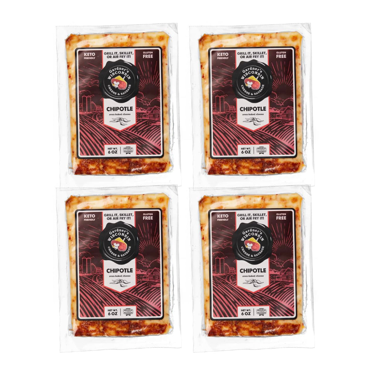 Gardner s Wisconsin Cheese and Sausage, 4 Pack of Oven Baked Cheese, Chipotle Flavor (6 Ounces Per Block) - Artisan Cheese Made