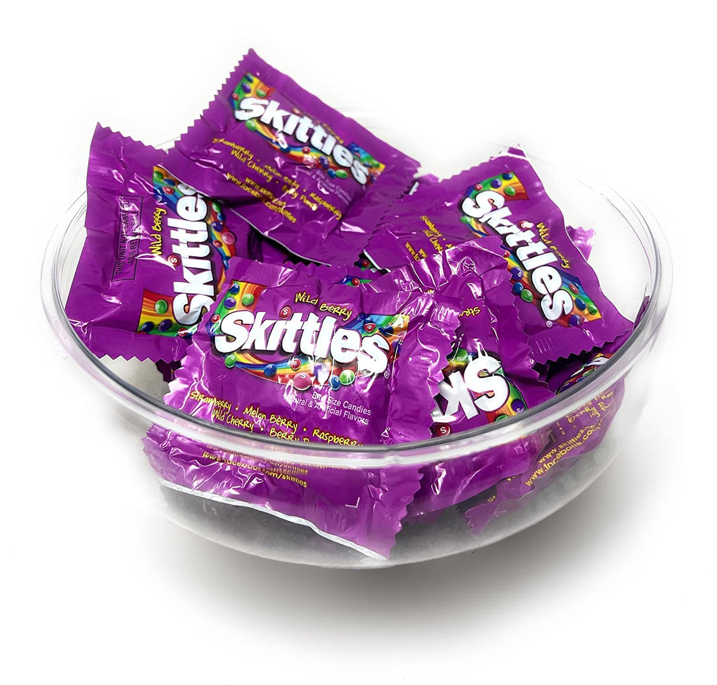ASSORTIT X Skittles Collab Wild Berry Flavor Candy Coated Fruit Chew Fun Size 1 Lbs Individually Wrapped Bulk Purple Party Assortment 25+ Bite Size Mini Packs In Resealable Bag (16 Oz)