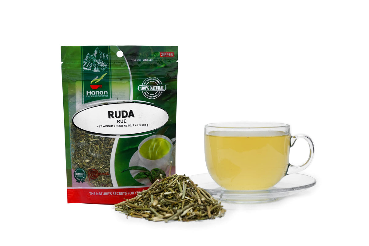 HANAN PERUVIAN SECRETS Ruda Rue Leaves 100% Natural Culinary & Relaxation Aid 1.41oz / 40g (Pack of 6)