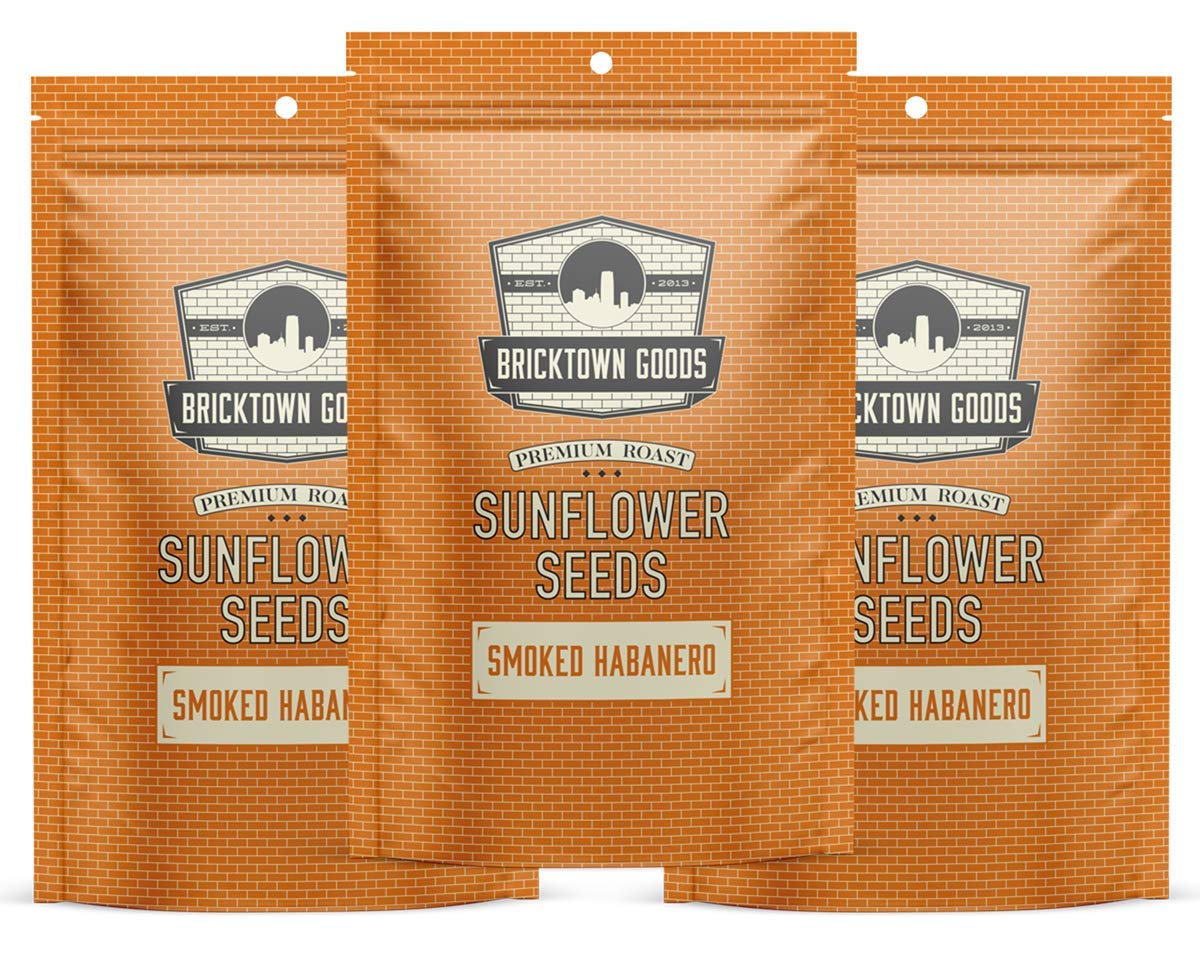 Bricktown Goods Rich Flavor Habanero Flavored Sunflower Seeds - 3 Pack - Boldly Seasoned And Roasted In-Shell Sunflower Seeds - 24 Oz Total