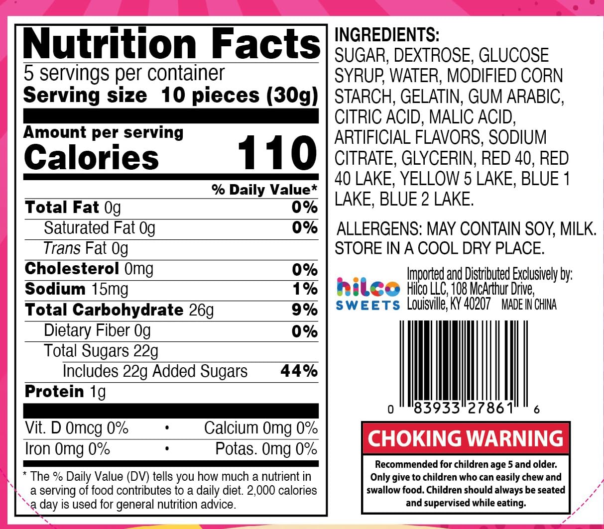 LYZAS SWEETS &   Cosmic Sour Gummy Rings - Crunchy Nonpareil Coating - 5.5 oz Bag - Pack of 1