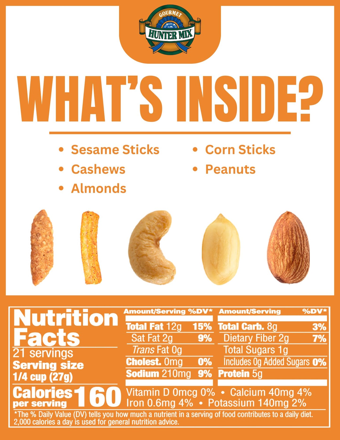 Southern Style Nuts Cheesy Cheddar Hunter Mix, 20 Ounces, Peanuts, Sesame Sticks, Corn Sticks, Almonds, and Cashews