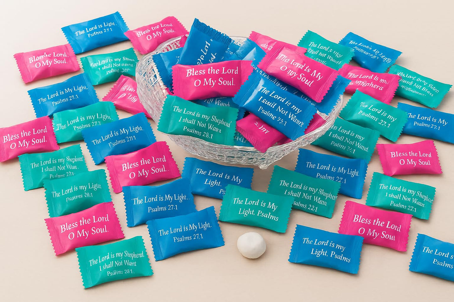 216ct Bible Verse Butter Mints Bulk - Individually Wrapped Christian Candy for Easter, Church, Sunday School, Weddings, Graduati