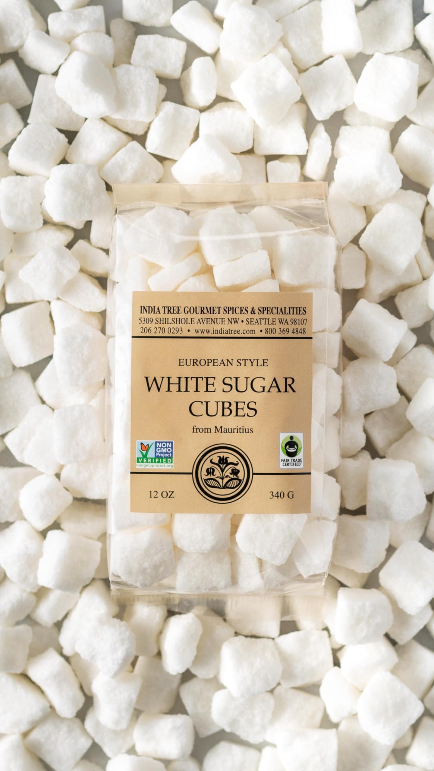 India Tree Rough Cut Mauritius White Sugar Cubes, 1.1 Pound Jar, Unrefined Sugar Cube, Kosher, Non GMO