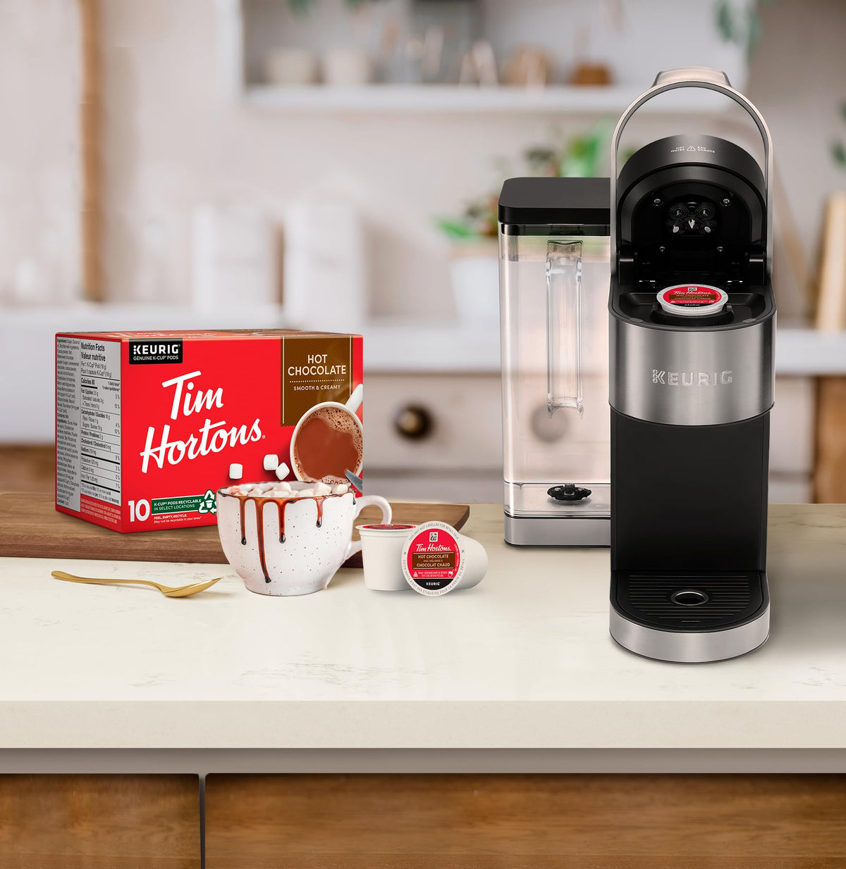 Tim Hortons Original Hot Chocolate K-Cup Pods, 10 Count, Single Serve, Model 6320911300