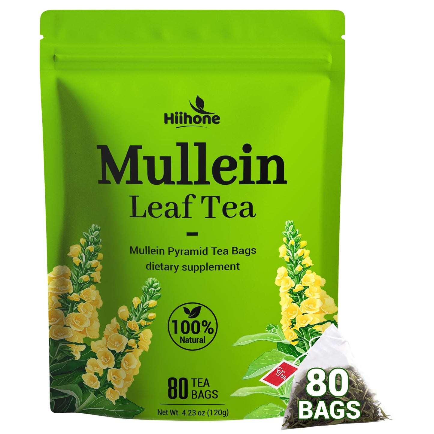 Mullein Leaf Herbal Tea - Energy Blend Free  80 Teabags
