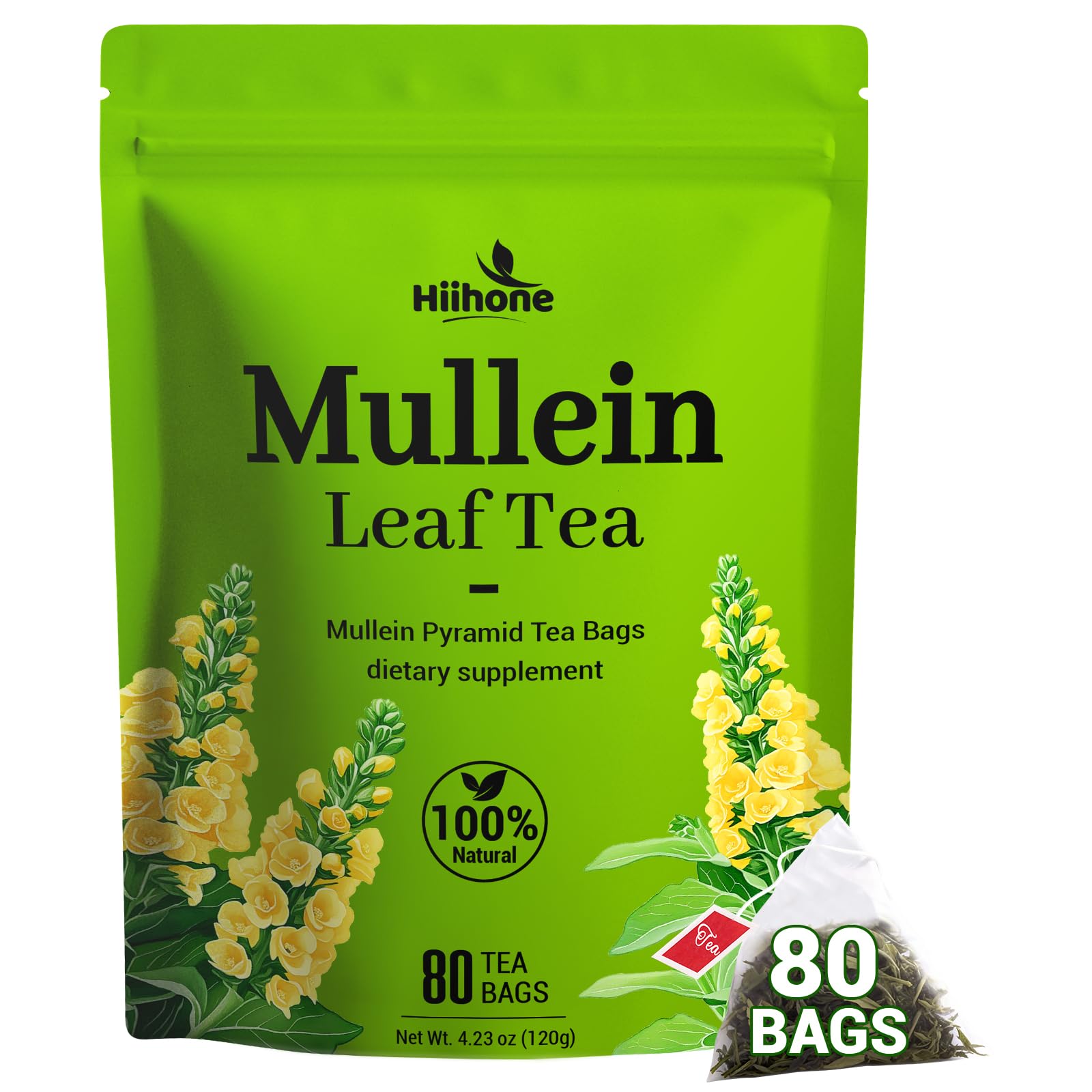 Mullein Leaf Herbal Tea - Energy Blend Free  80 Teabags