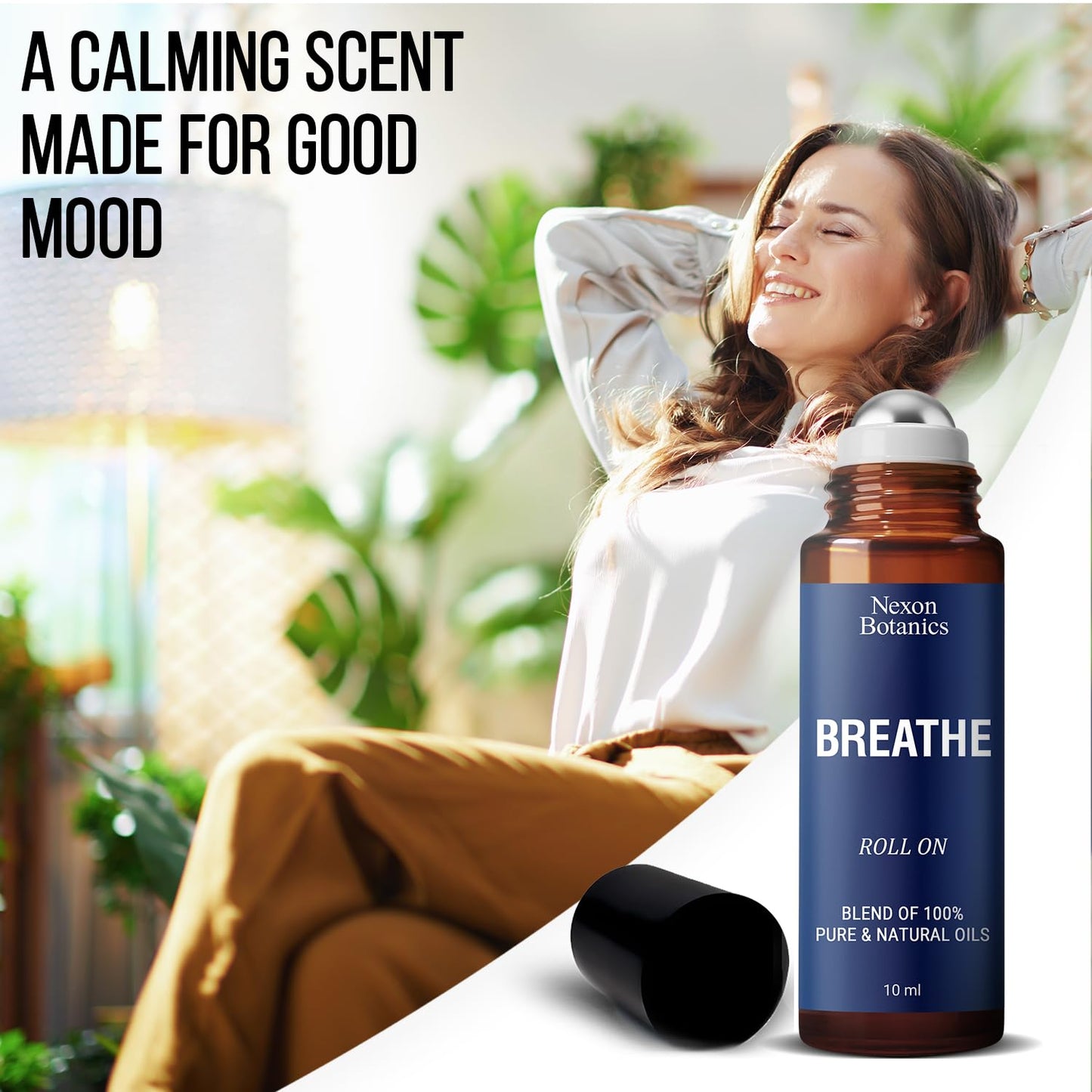 Breathe Ease Essential Oil Roll On Blend 10Ml - Breathe Easy Essential Oil Roll-On - Pure Eucalyptus, Peppermint, And Rosemary O
