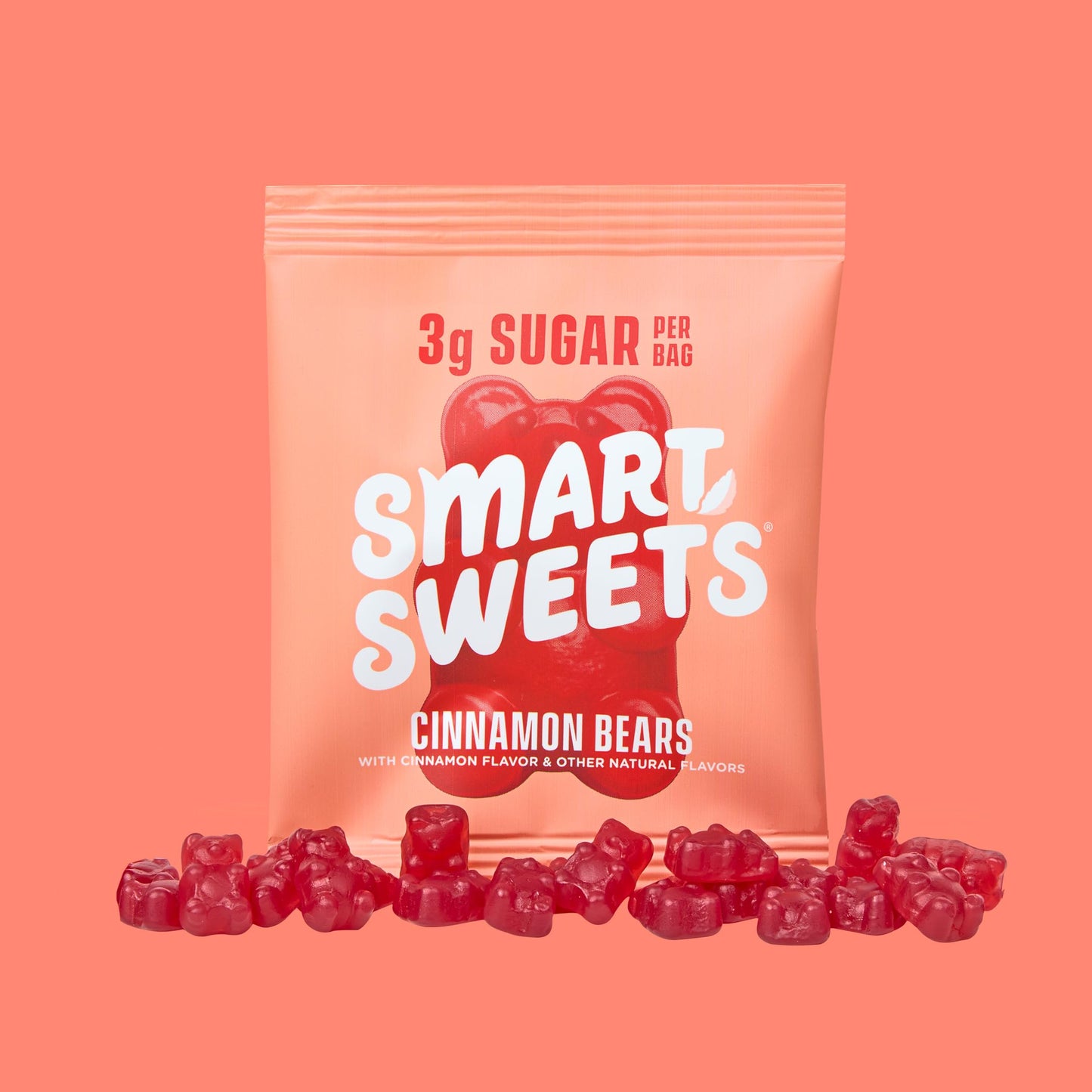 SmartSweets Cinnamon Bears Gummy Candy, Low Sugar, Gluten-Free, 1.8oz (Pack of 14)