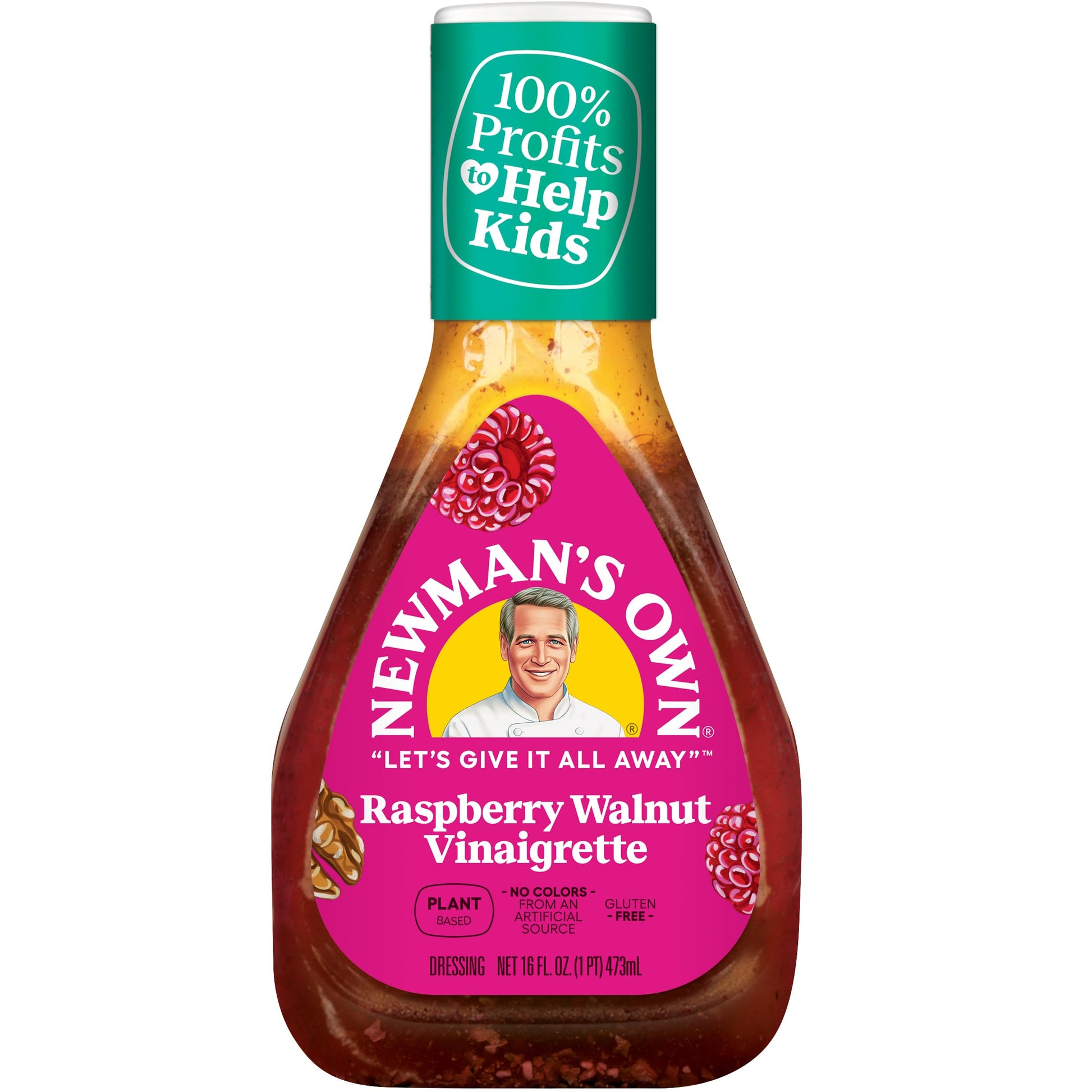 Newmans Own Salad Dressing, Light Raspberry & Walnut, 16 oz