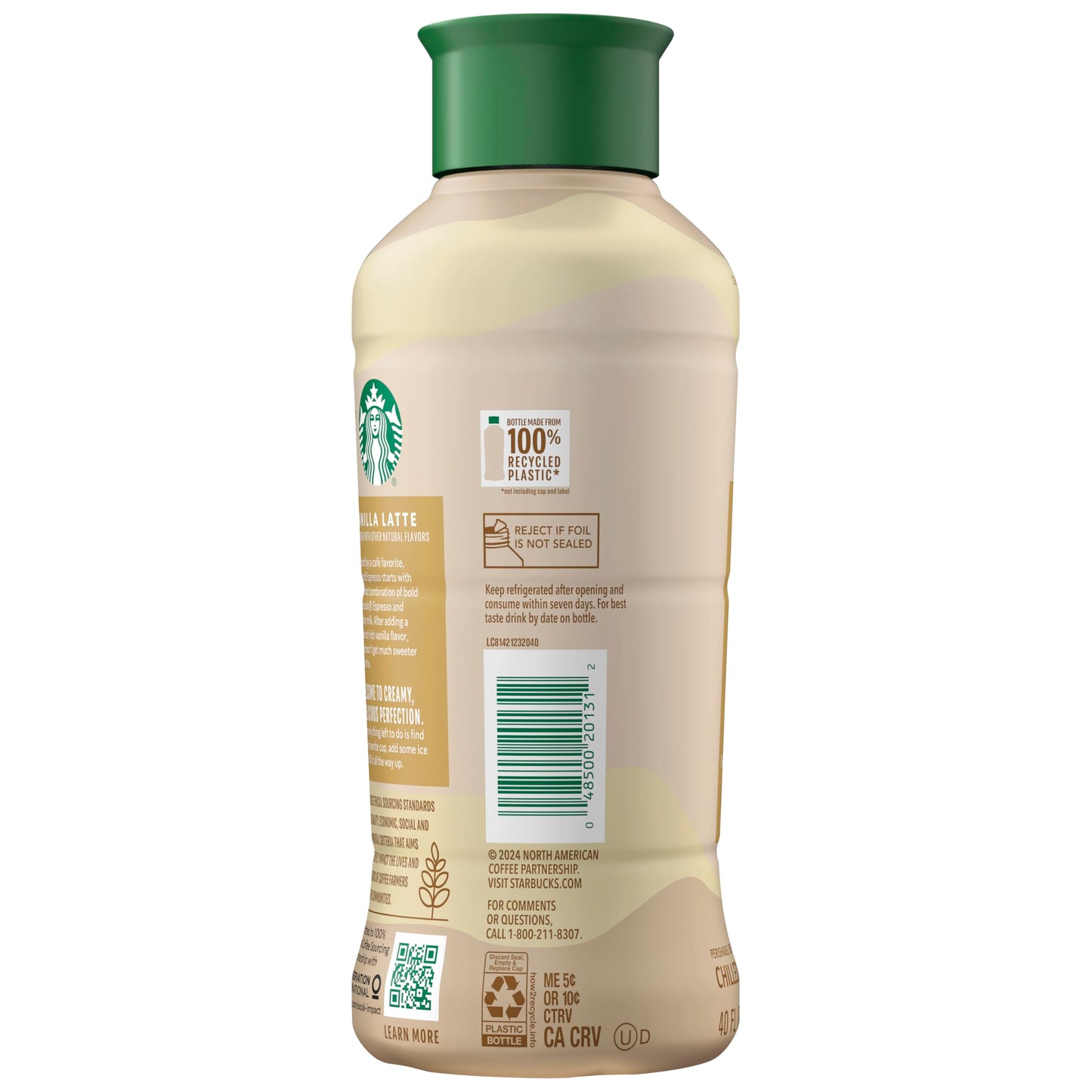 Starbucks Espresso Vanilla Latte Coffee, 40 oz Bottle