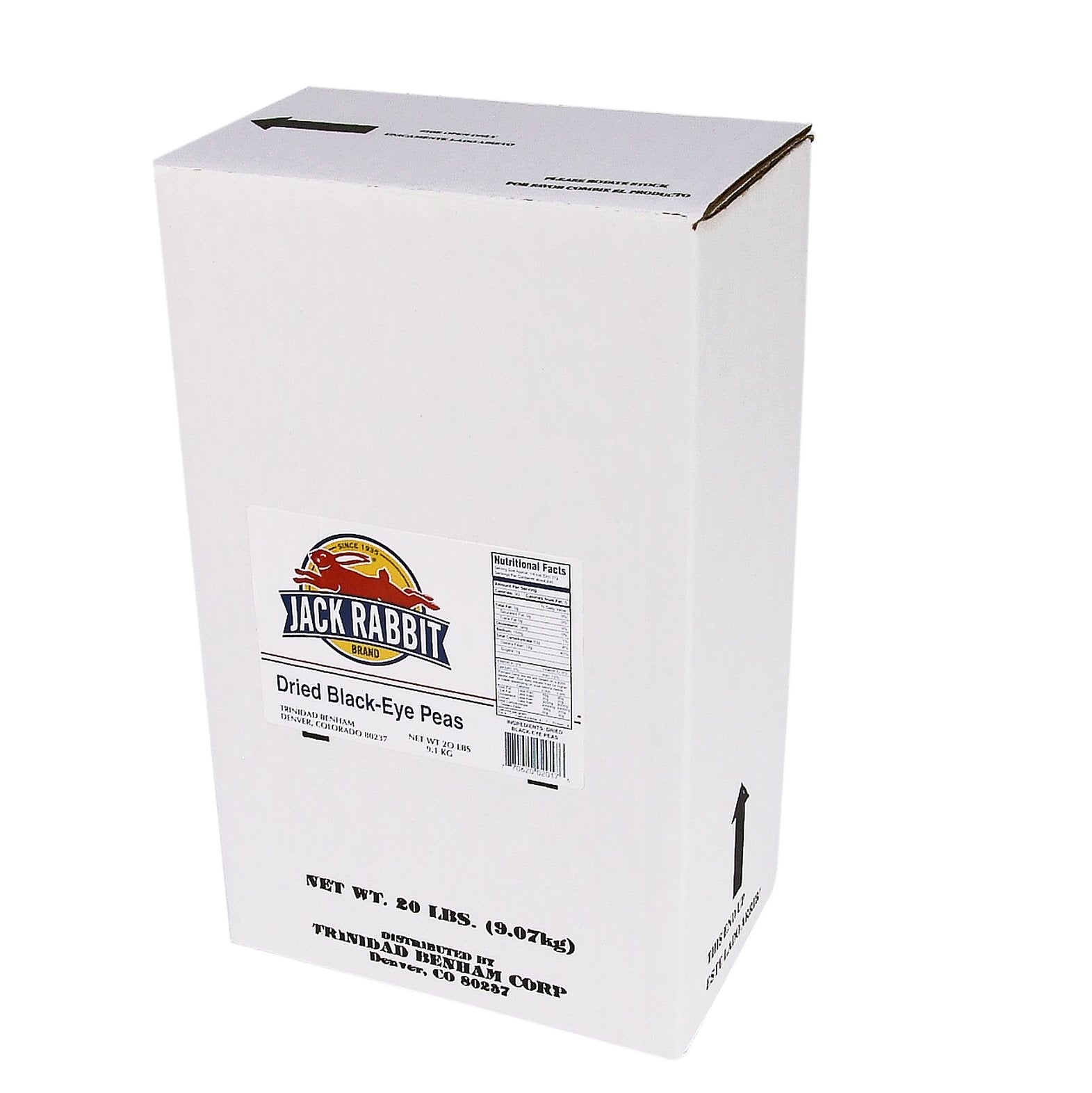 Jack Rabbit Dried Black Eye Beans, 20 lbs Box
