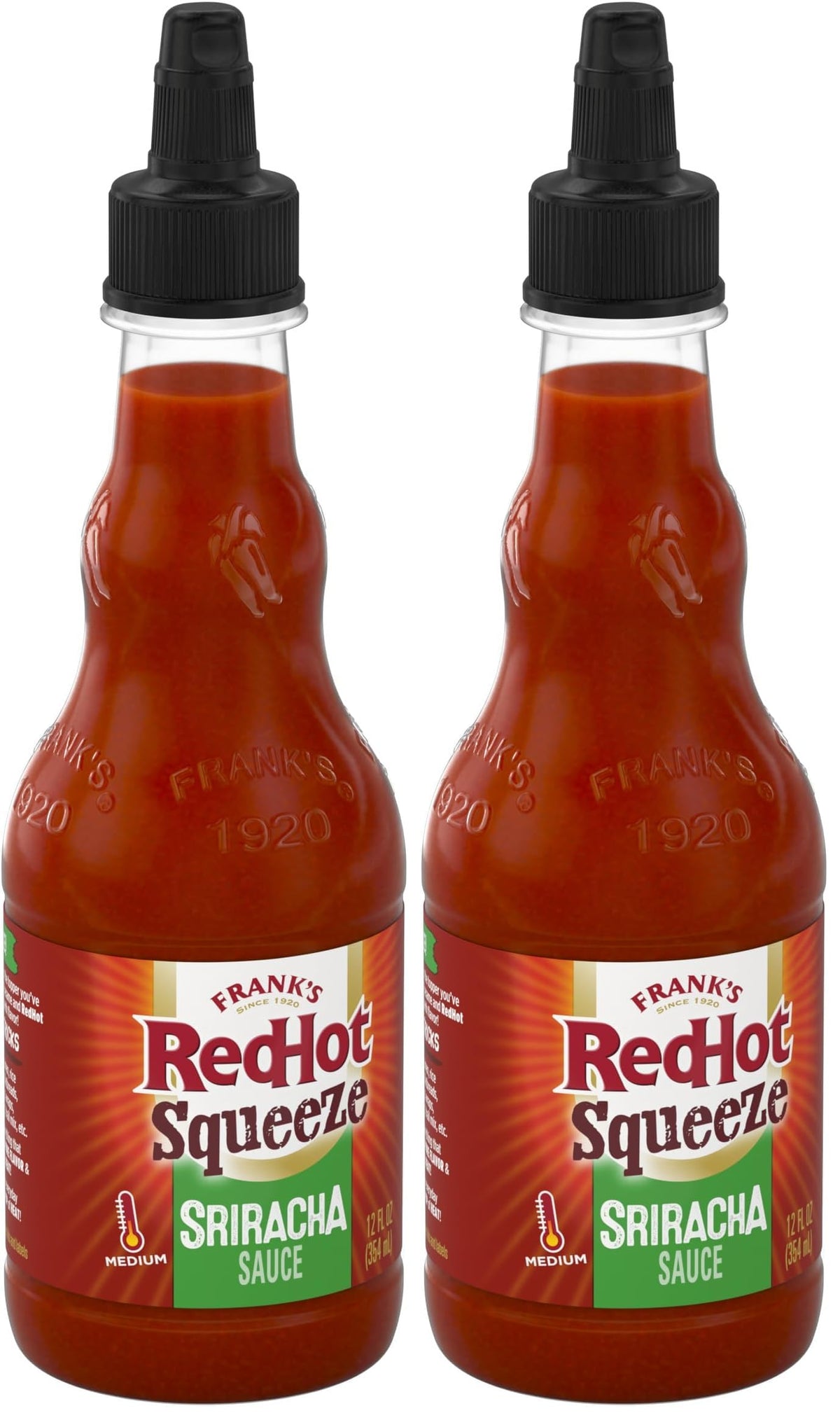 Franks RedHot Squeeze Sriracha Sauce, 12 fl oz (Pack of 2)