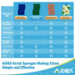 AIDEA Non-Scratch Brown Scrub Sponge, 24 Count - Natural Cellulose Sponges for Kitchen, Bathroom & Household Cleaning