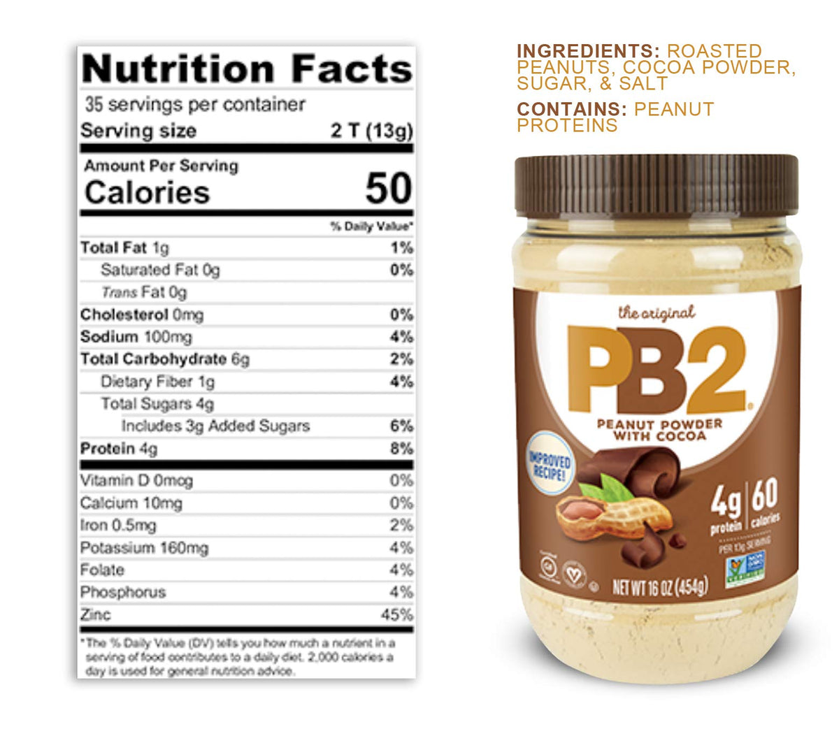 PB2 Chocolate Powdered Peanut Butter - 16 oz (Pack of 3) - Model 850791002376