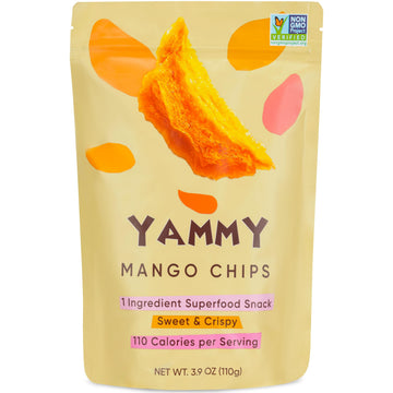 Yammy Dried Mango Chips Like Freeze Dried Fruit, No Sugar Added Crispy Dry Slices Of Mangoes, Unsweetened Dehydrated 1 Ingredien