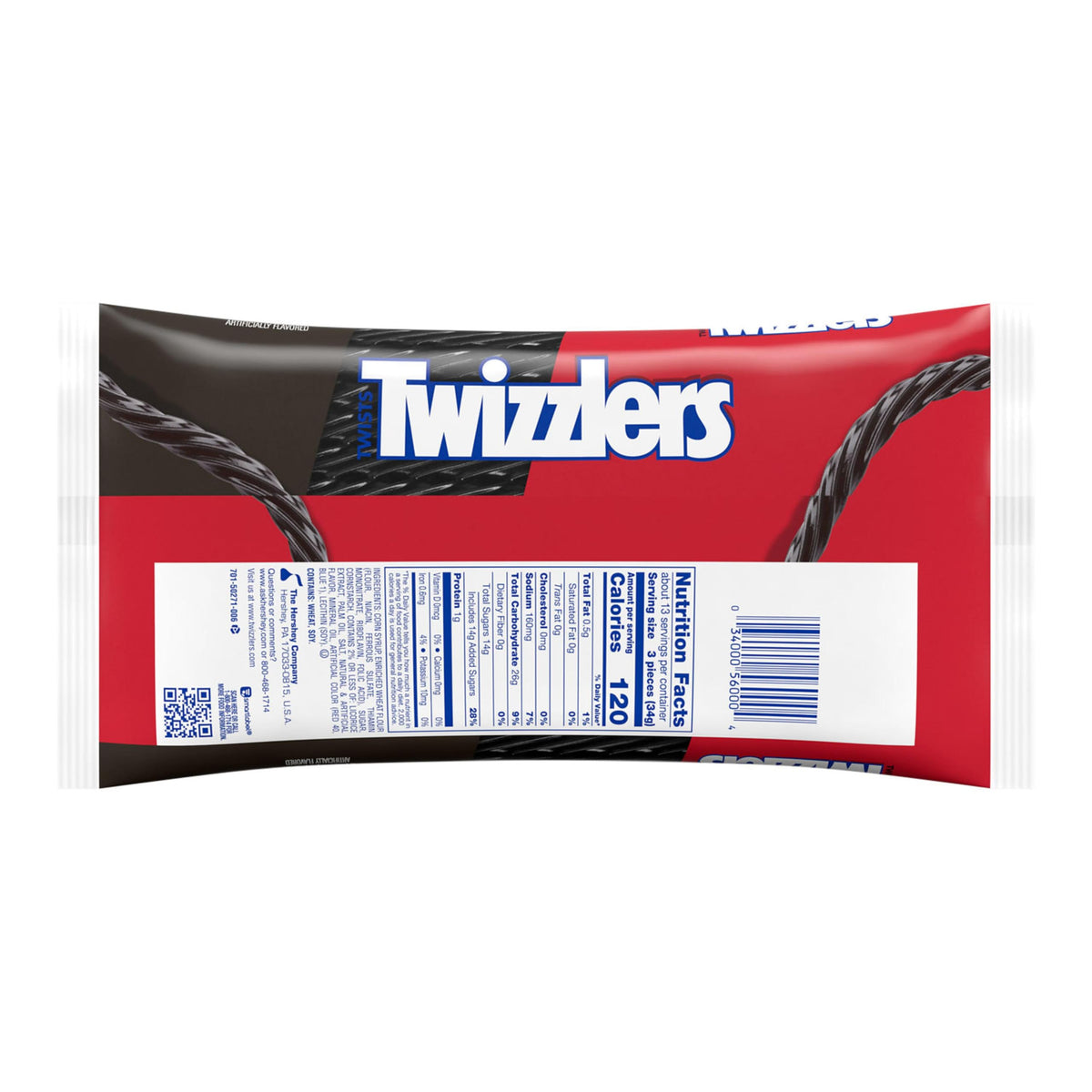Twizzlers Twists Licorice Flavored, Low Fat Candy Bags, 16 Oz (12 Count)