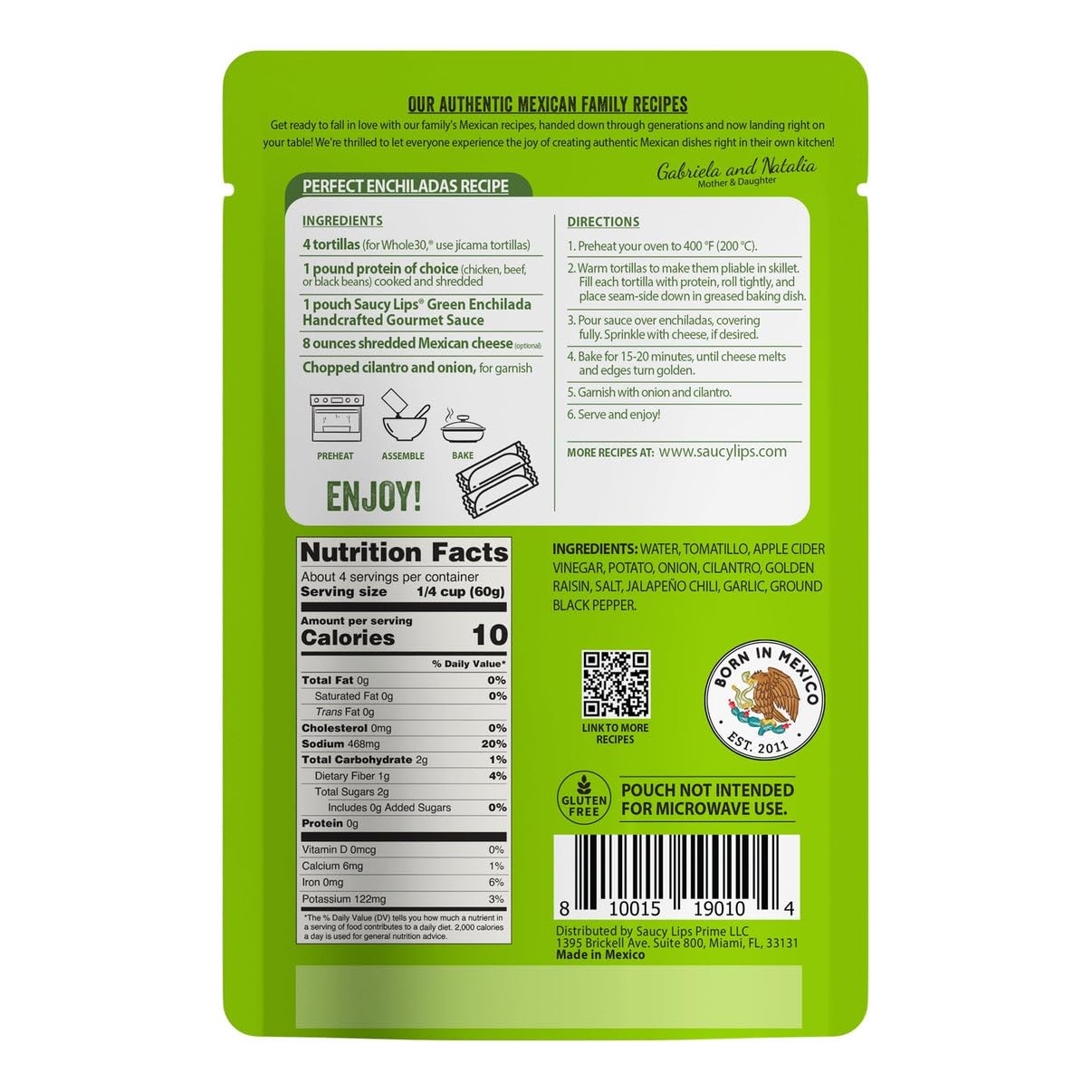 SAUCY GREEN ENCHIL SAUCE ( 6 X 8 OZ   )