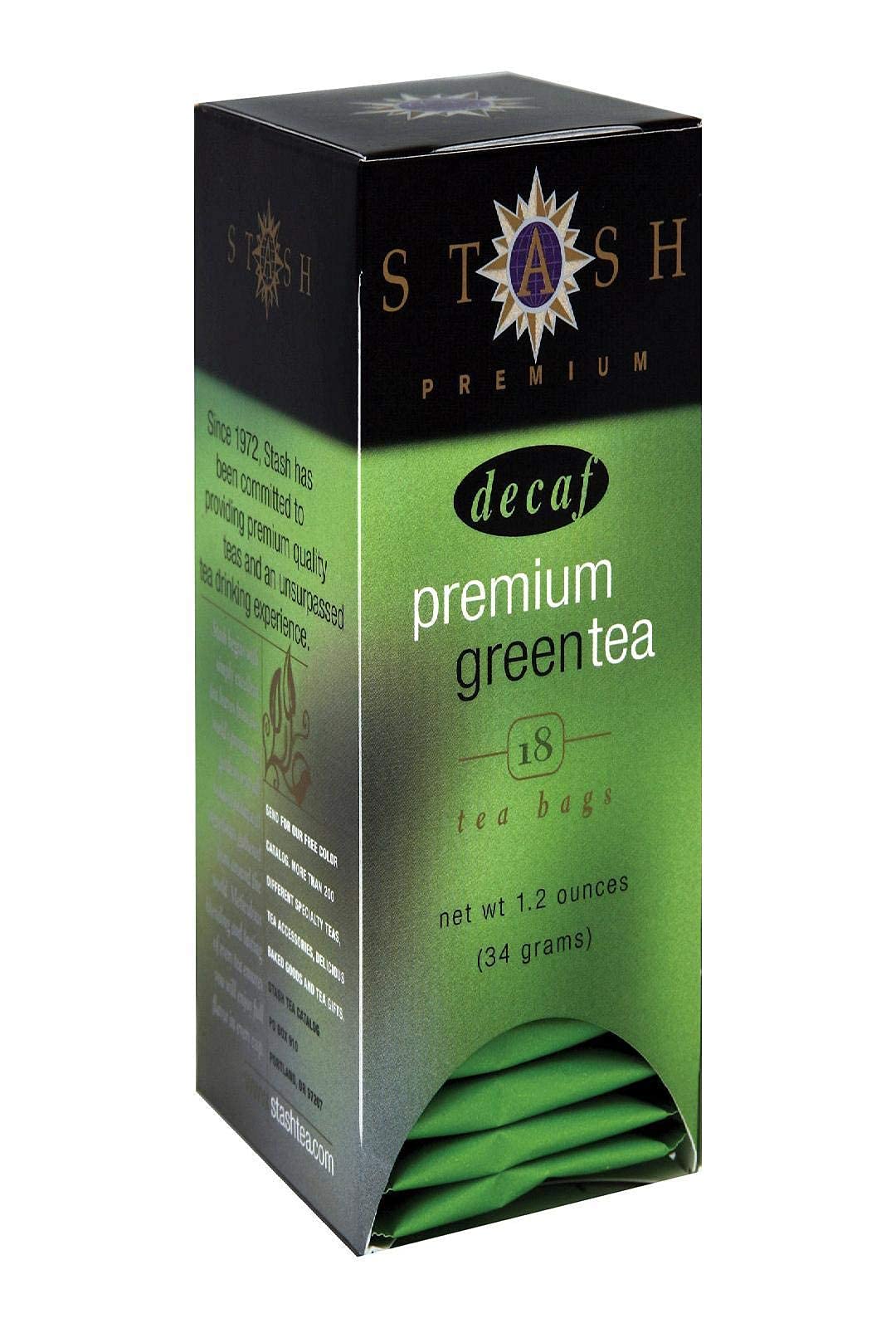 Stash, Decaf Premium Green Tea, Tea Bags, 18 Ct