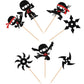 28 Pcs Ninja Cupcake Toppers Glitter Darts Martial Arts Karate Kung Fu Warriors Cupcake Picks For Ninja Theme Baby Shower Kids S