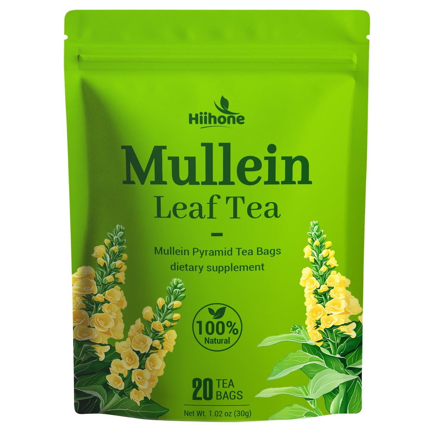 Mullein Leaf Herbal Tea - Energy Blend Free  20 Tea Bags