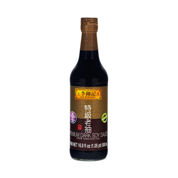 Lee Kum Kee Premium Dark Soy Sauce, Naturally Brewed, 16.9 Oz, Non-GMO, Vegan, No MSG, Best for Stews & Stir-Fried Dishes