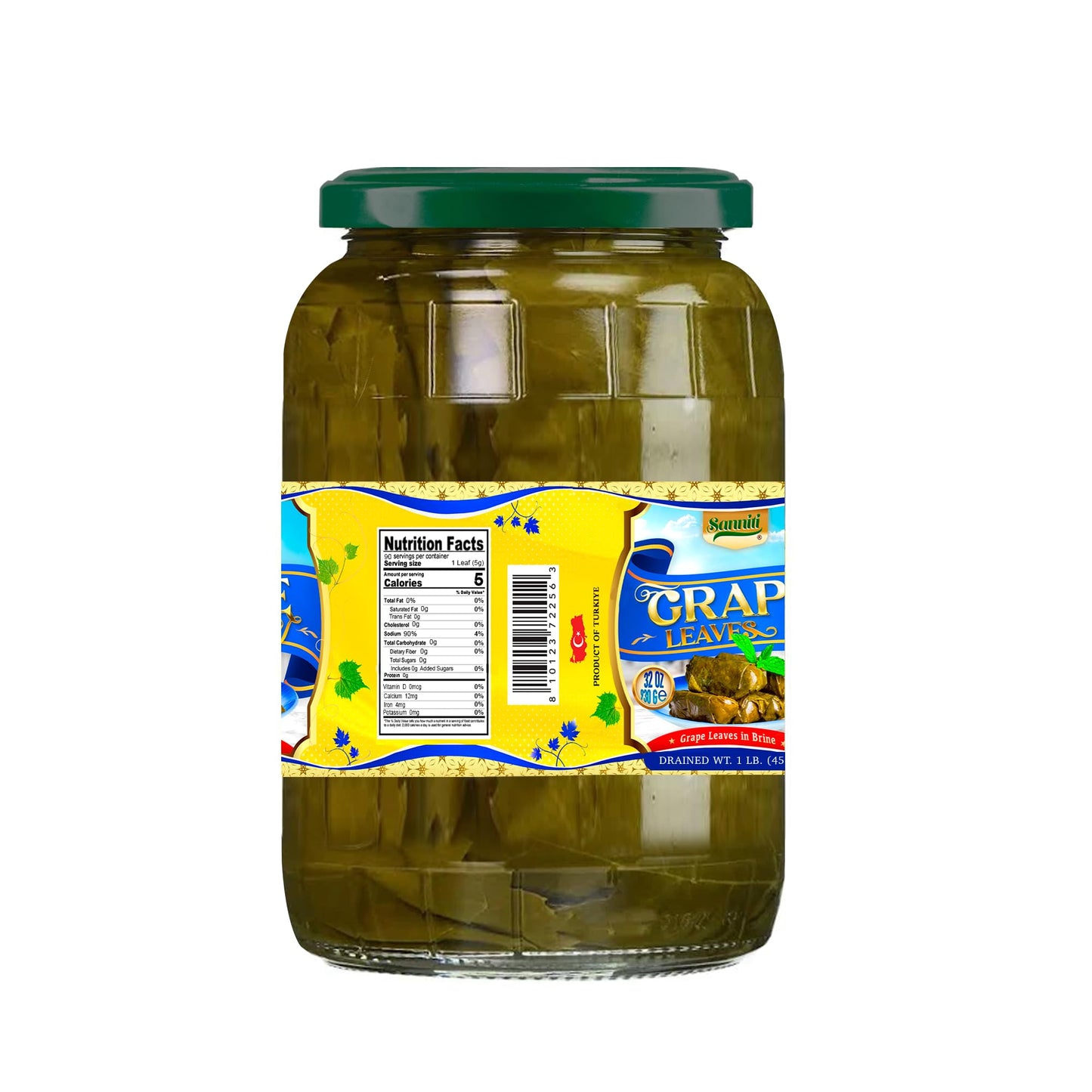 Sanniti G Leaves in Brine | Net Weight 32 oz | Drained Weight 1 lbs