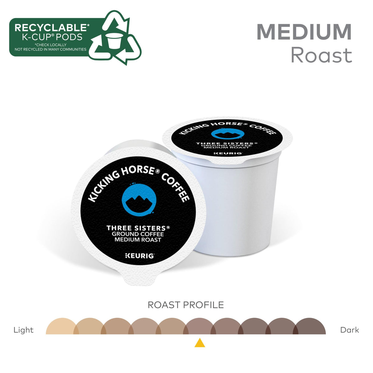 Kicking Horse Coffee Single Serve K-Cup Pods Medium Roast 10 Count Box