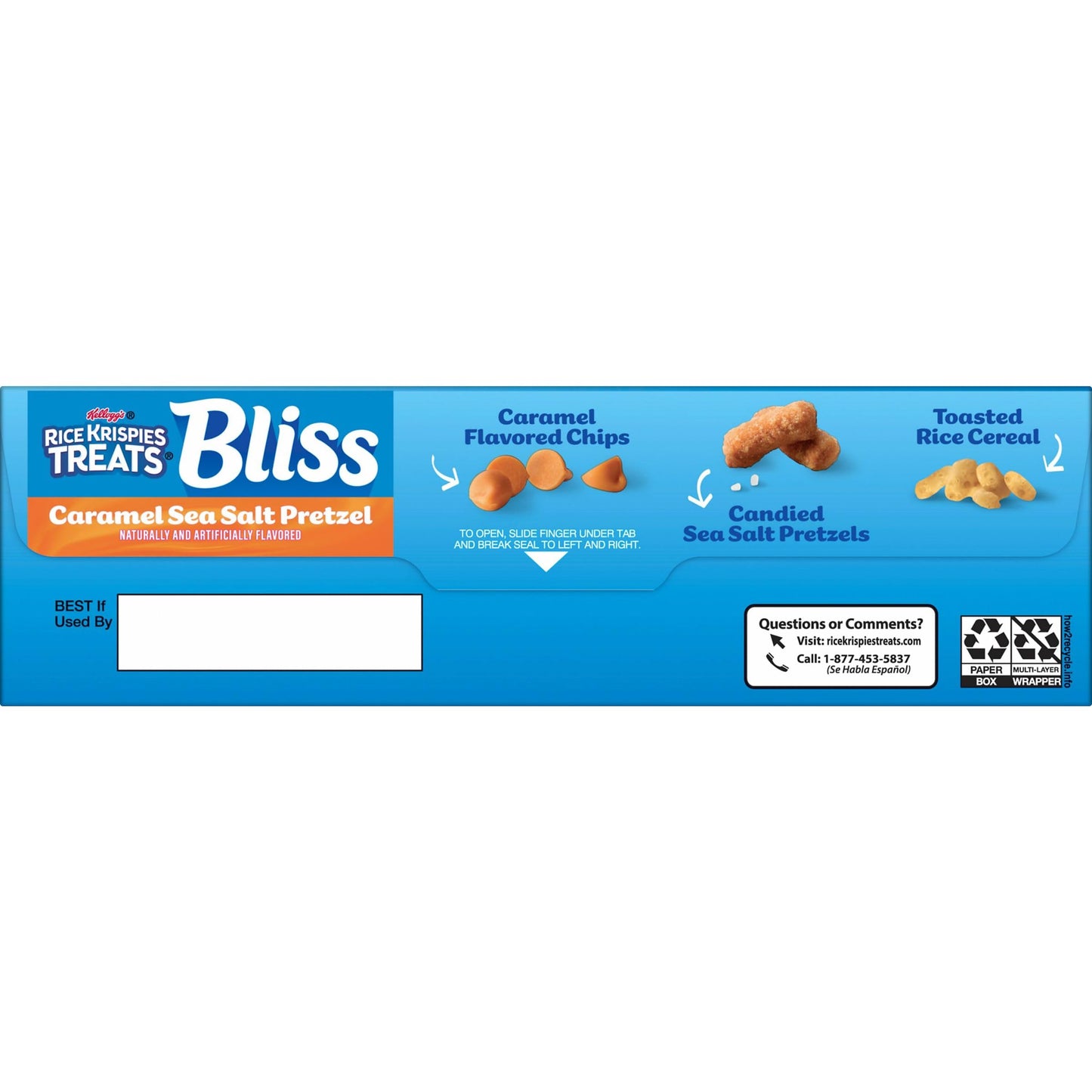 Rice Krispies Treats Bliss Crispy Marshmallow Squares, Snack Bars, Caramel Sea Salt Pretzel, 5oz Box (6 Bars)