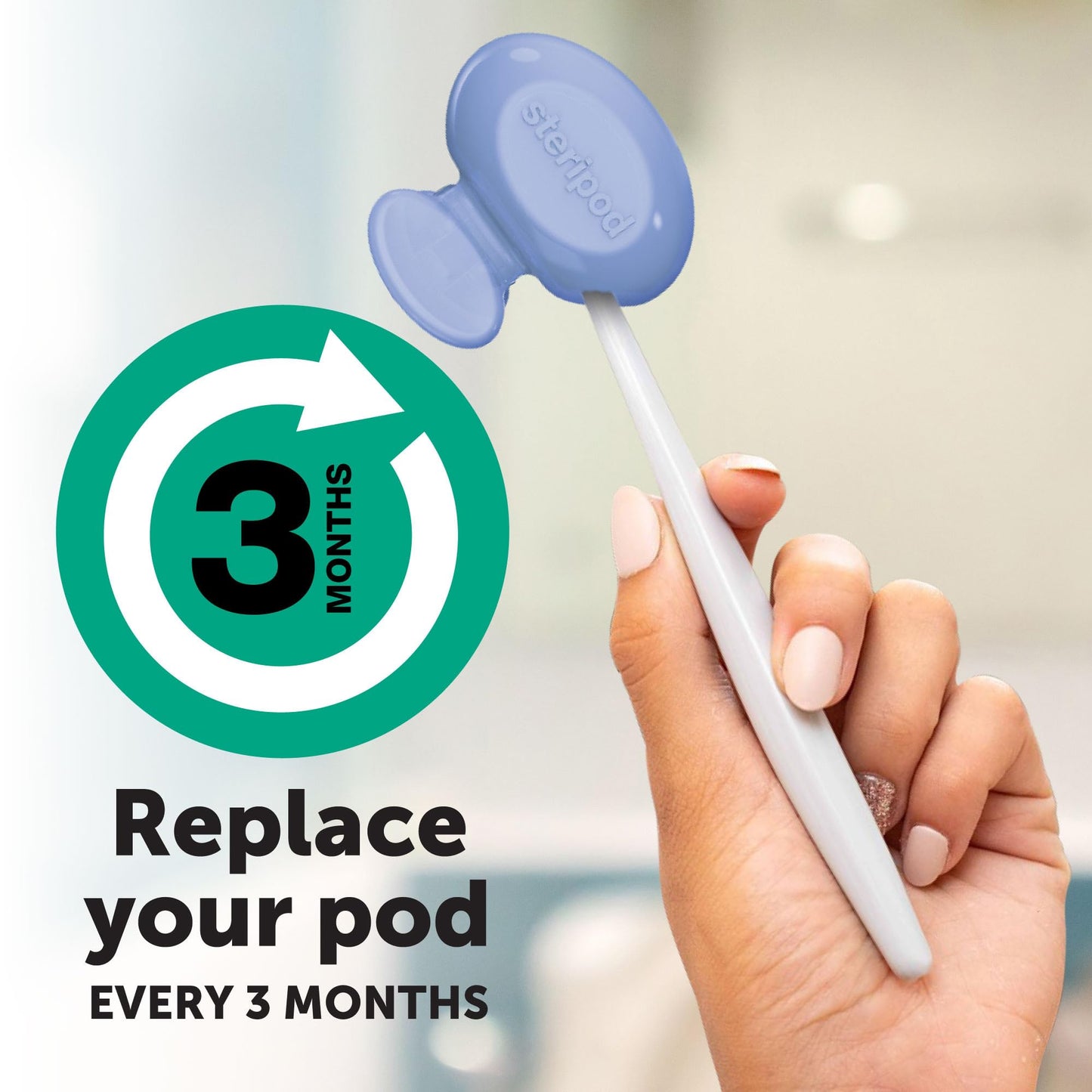 Steripod Clip-On Toothbrush Protector, Keeps Toothbrush Fresh And Clean, Fits Most Manual And Electric Toothbrushes, Blue, Green