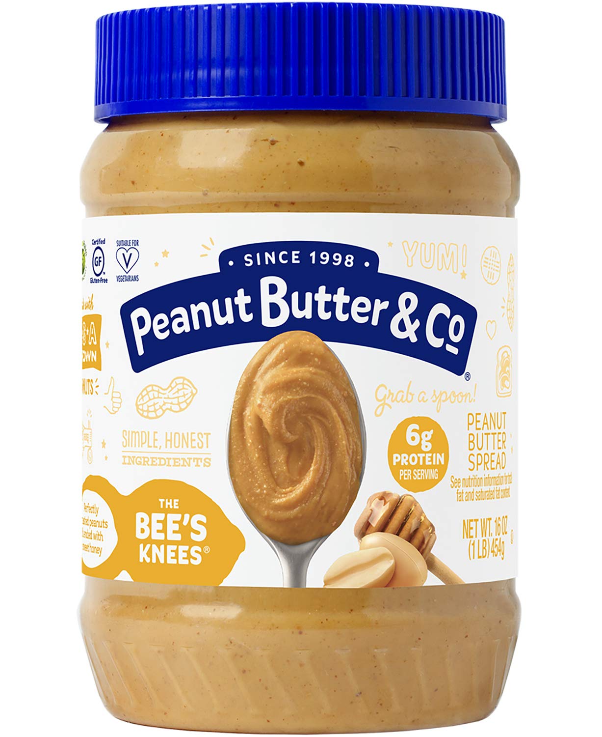 Peanut Butter & Co. The Bees Knees (Honey) Peanut Butter, Gluten Free, 48 Oz Value Pack, 48 Oz