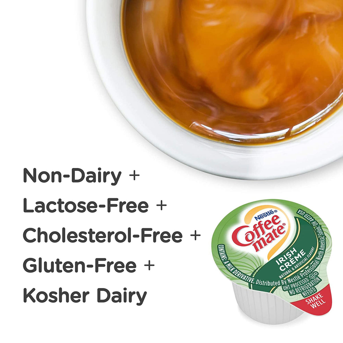 Coffee-Mate Irish Cream Liquid Creamer - 50/0.375 Oz. Cups Per Box, 4 Boxes Per Case