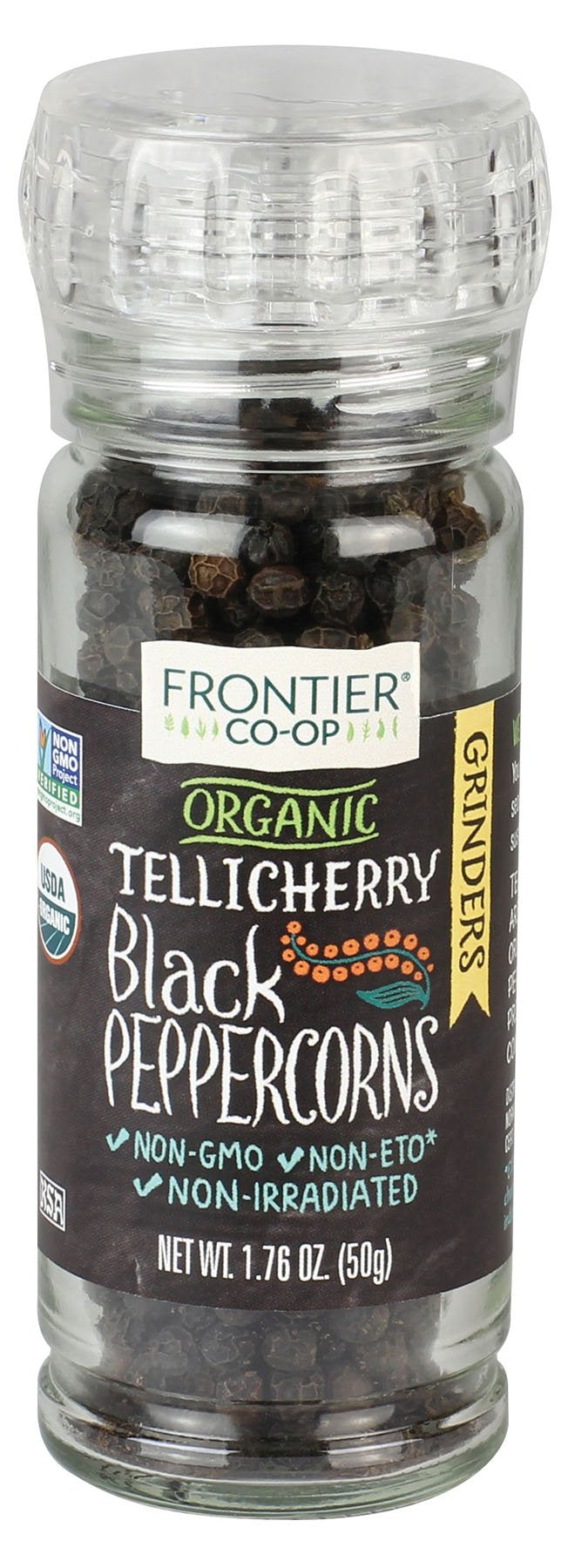 Frontier Natural Products Peppercorns, Og, Black, Tlch, 1.76-Ounce (Pack of 3)