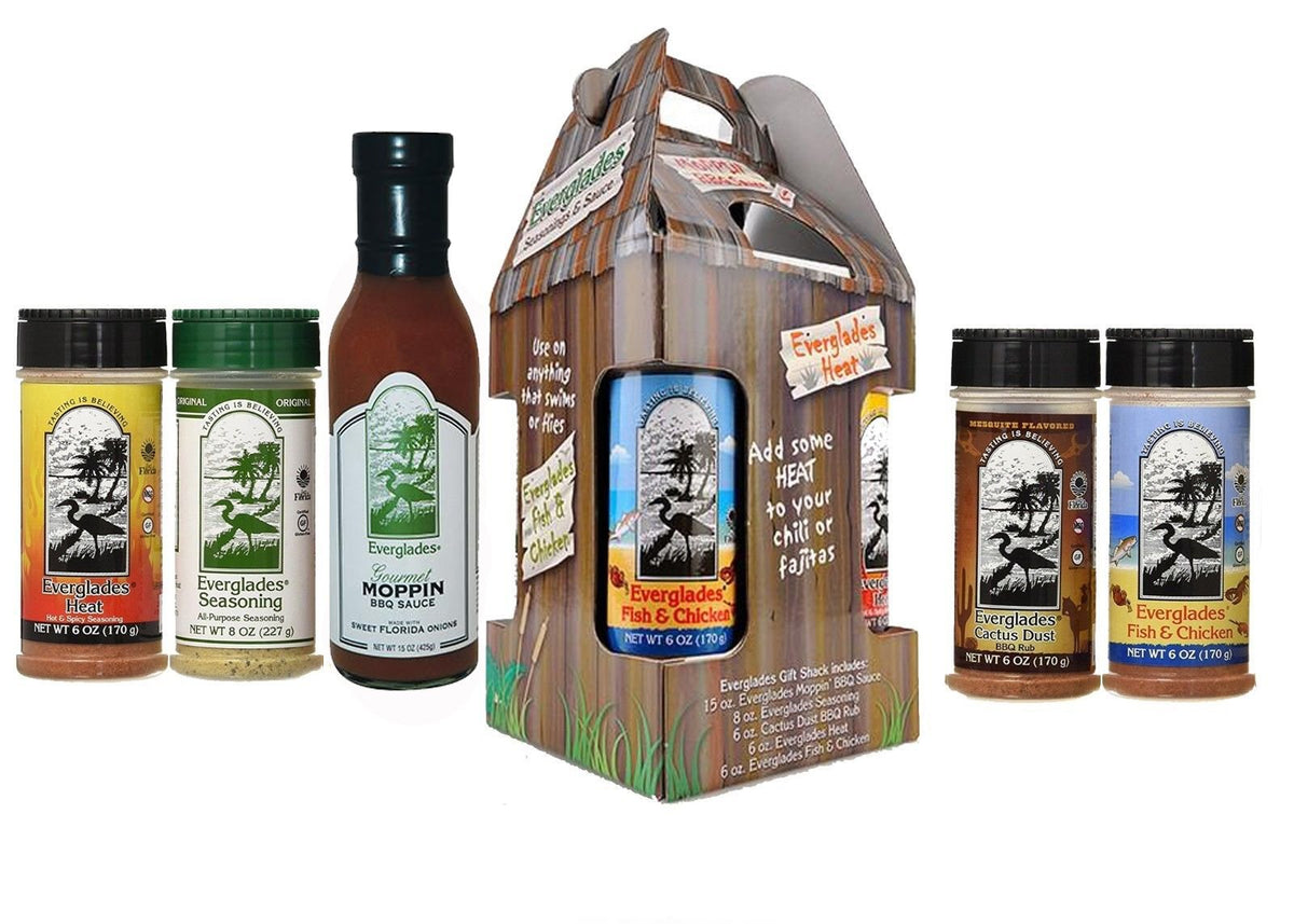 Everglades Seasoning Spice Shack 4 Spices and Moppin Sauce Bundle
