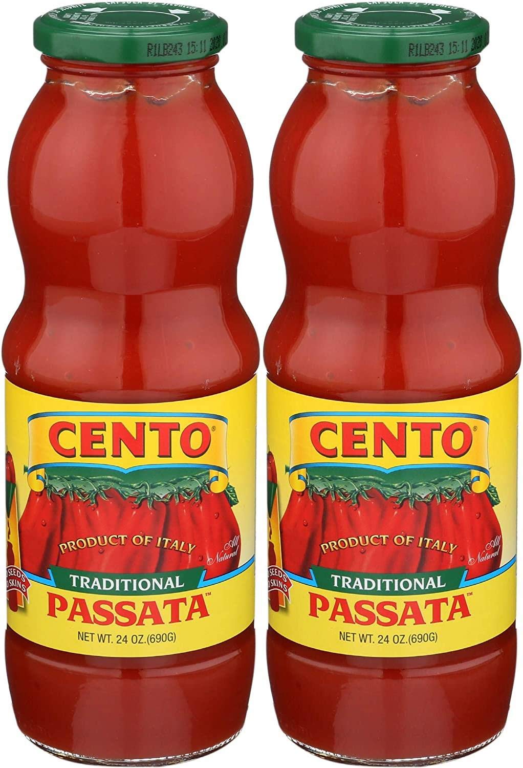 CENTO FOODS Crushed Passata Tomatoes, 24 OZ Pack of 2