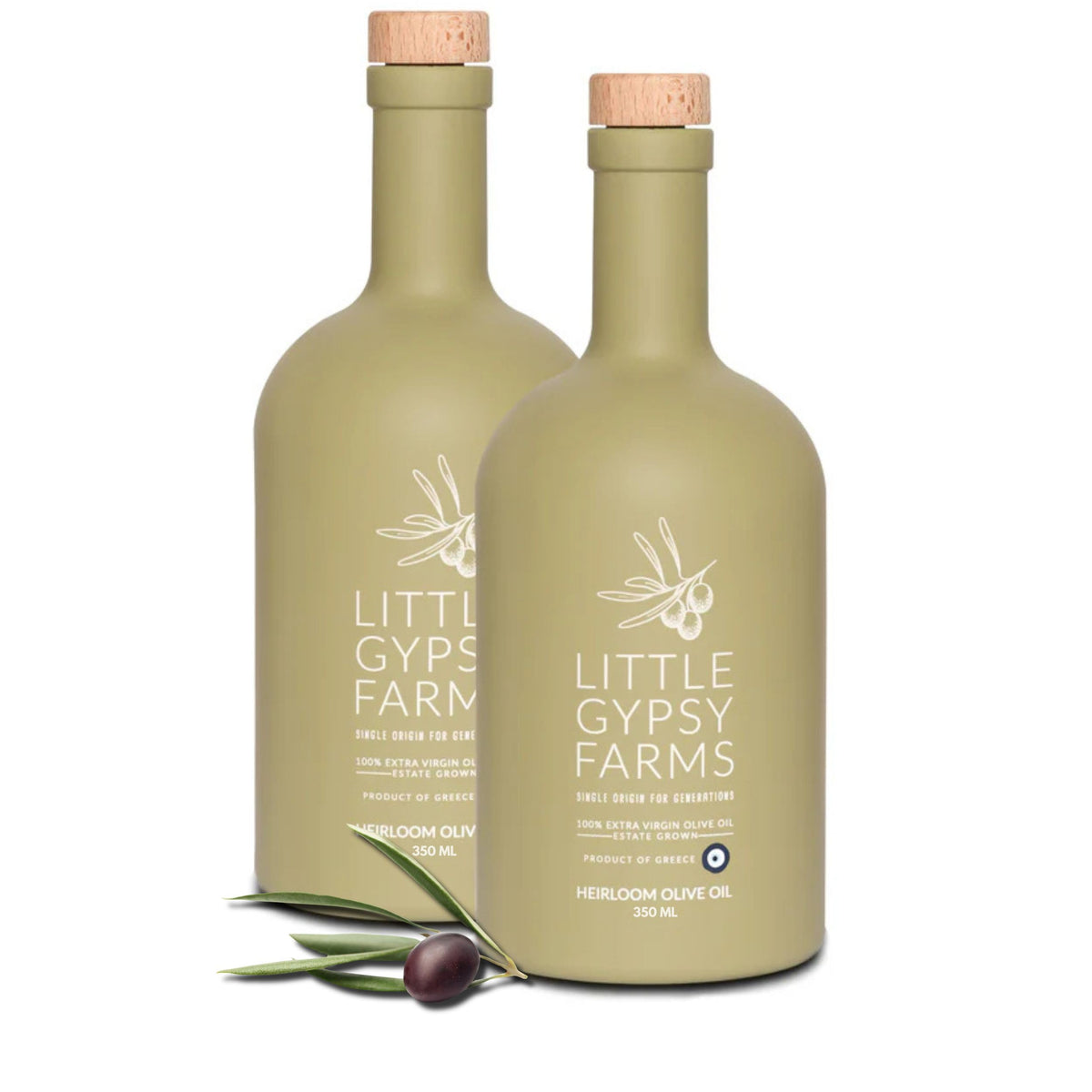 Gypsy Farms Extra Virgin Olive Oil - Heirloom, First Cold-Pressed, 350ml - 2 Pack