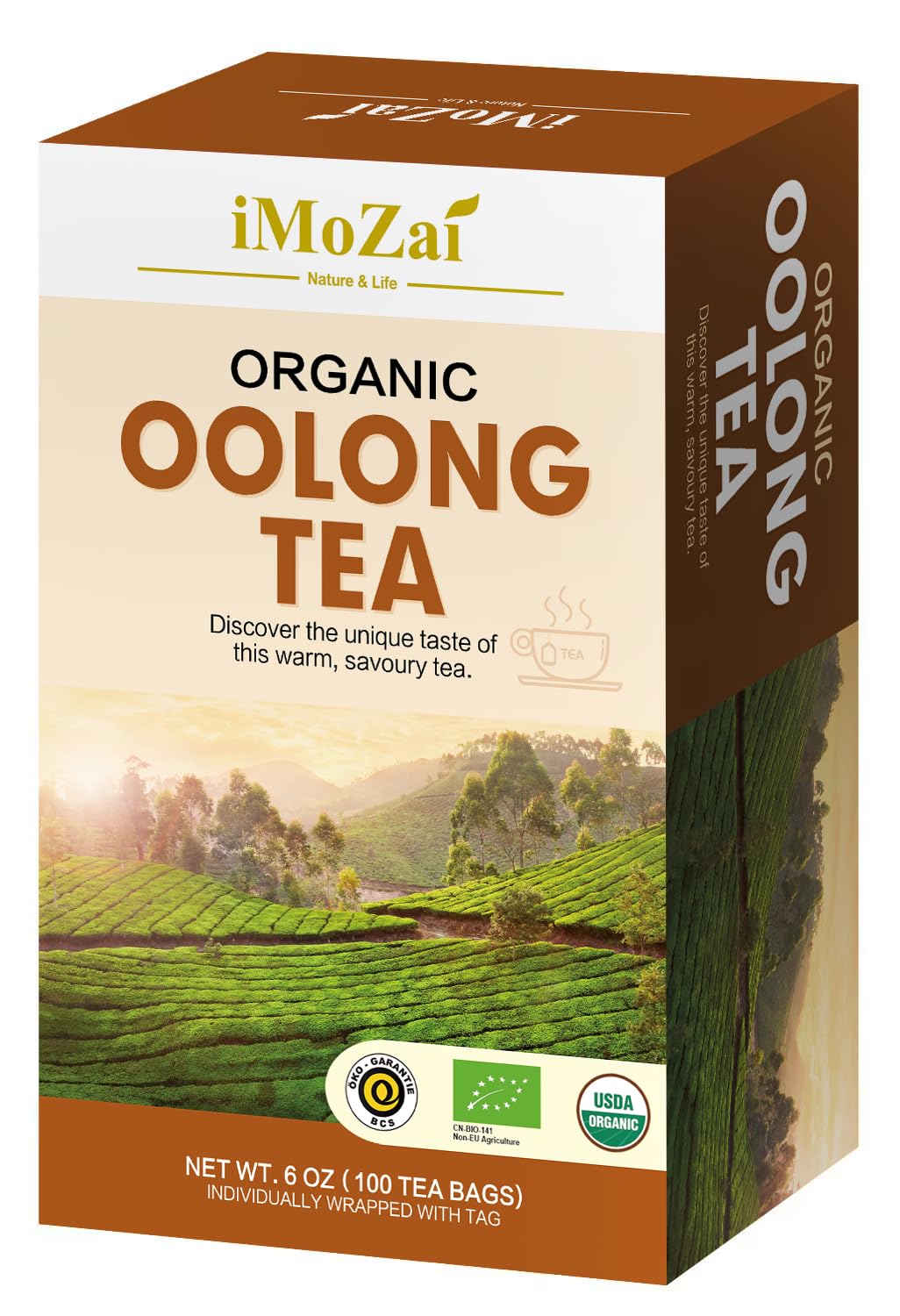 iMoZai Organic Oolong Tea Bags - 100 Count Individually Wrapped