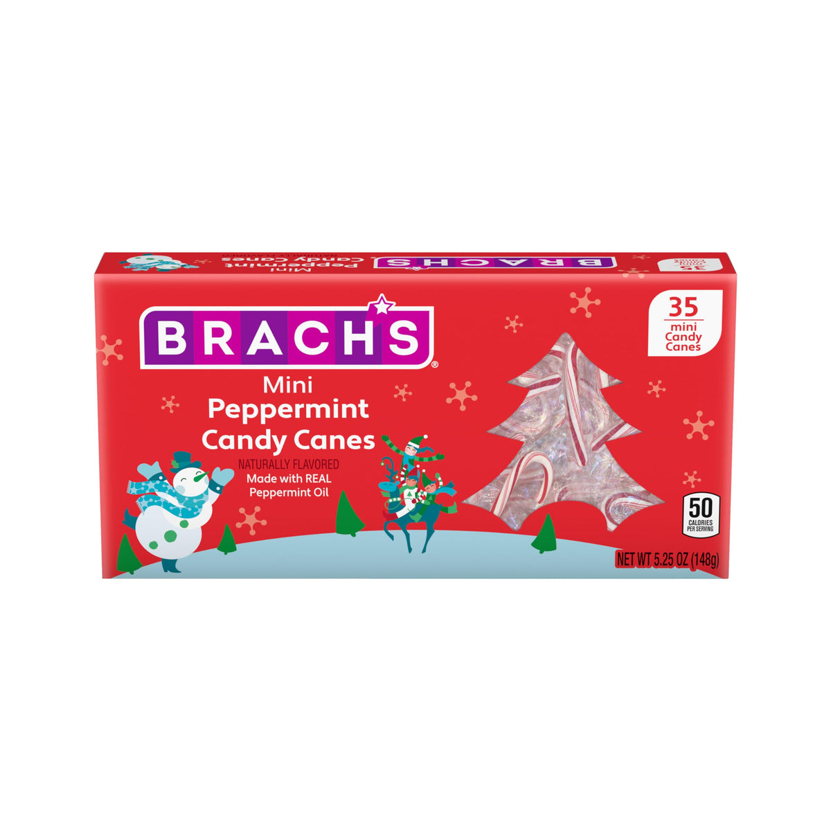 Brach'S Bob'S Mini Peppermint Candy Canes, 35Ct - Individually Wrapped Holiday Classic, Perfect For Baking, Decorating, And Shar