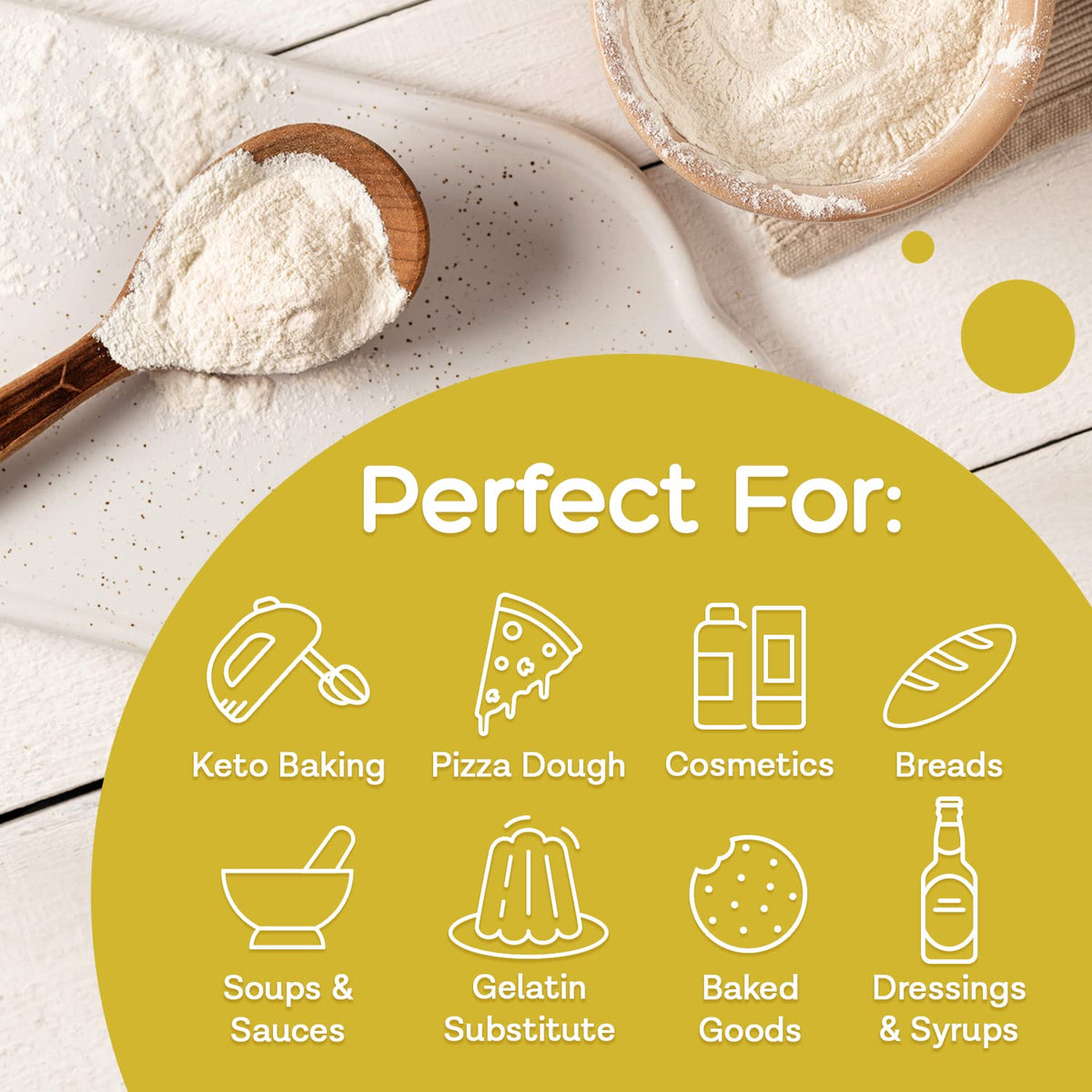Md. Life Xanthan Gum For Baking Keto - 1 Pound - 100% Natural Xanthan Gum Powder - Keto Friendly & Gluten Free - Carb Free Xanth