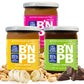 Better’n Peanut Butter Low Fat Peanut Butter Spread Variety Pack, Original, Banana, Chocolate, 16 oz. Glass Jars, Gluten Free, Dairy Free
