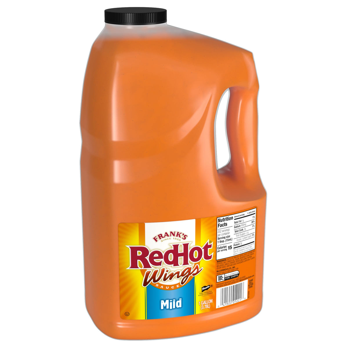 Frank'S Redhot Mild Buffalo Wings Sauce, 1 Gal - 1 Gallon Bulk Container Of Mild Buffalo Hot Sauce With A Balanced Flavor Perfec