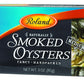 Roland Foods Premium Naturally Smoked Medium Oysters in Oil, 3 Ounce, Wild Caught, Pack of 1, Brown