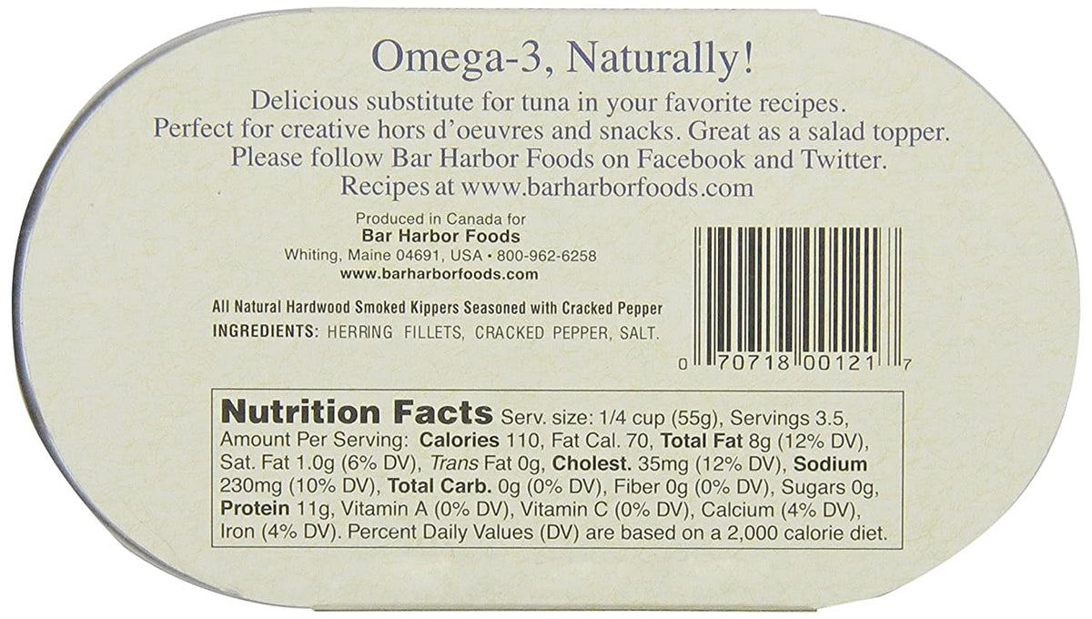 Bar Harbor Wild Herring Fillets With Cracked Pepper, 6.7 Oz (Pack Of 6)