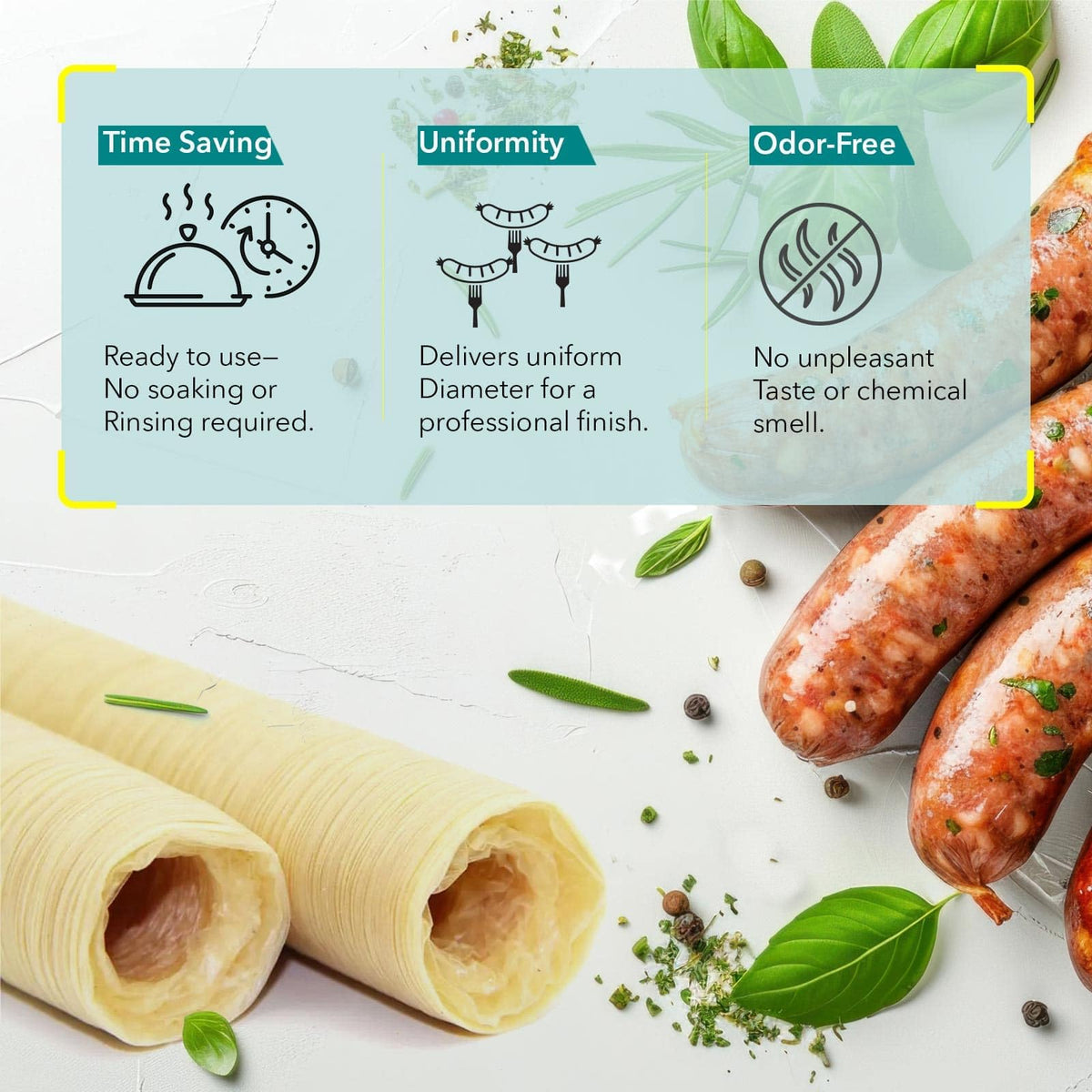 The Sausage Maker - Fresh Collagen Sausage Casings, 22mm (7/8'')
