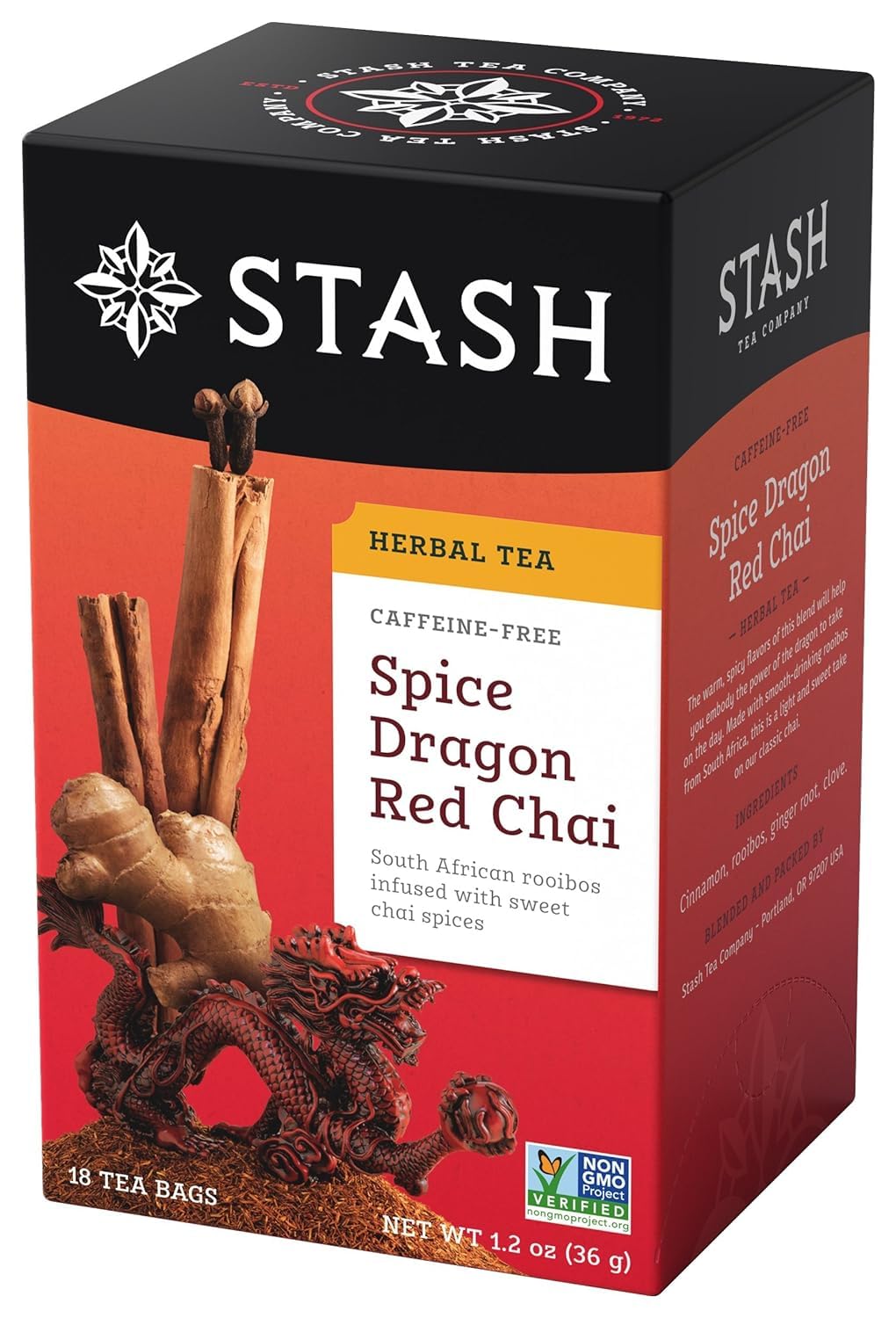 Stash Tea Spice Dragon Red Chai Herbal Tea, 18 Count, Pack of 1