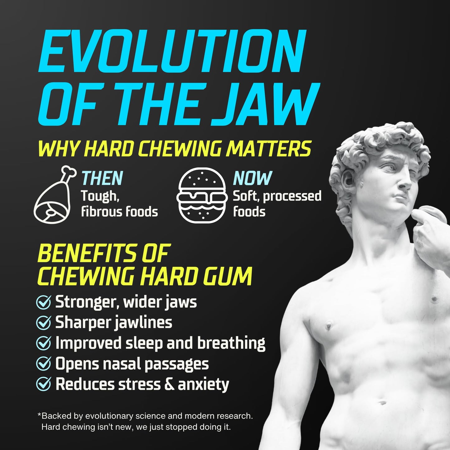 GYMGUM Jawline Gum Ultra Hard Chewing Gum | No Calories, No Sugar, No Artificial Sweeteners | Keto Friendly Mewing Gum for Jawli