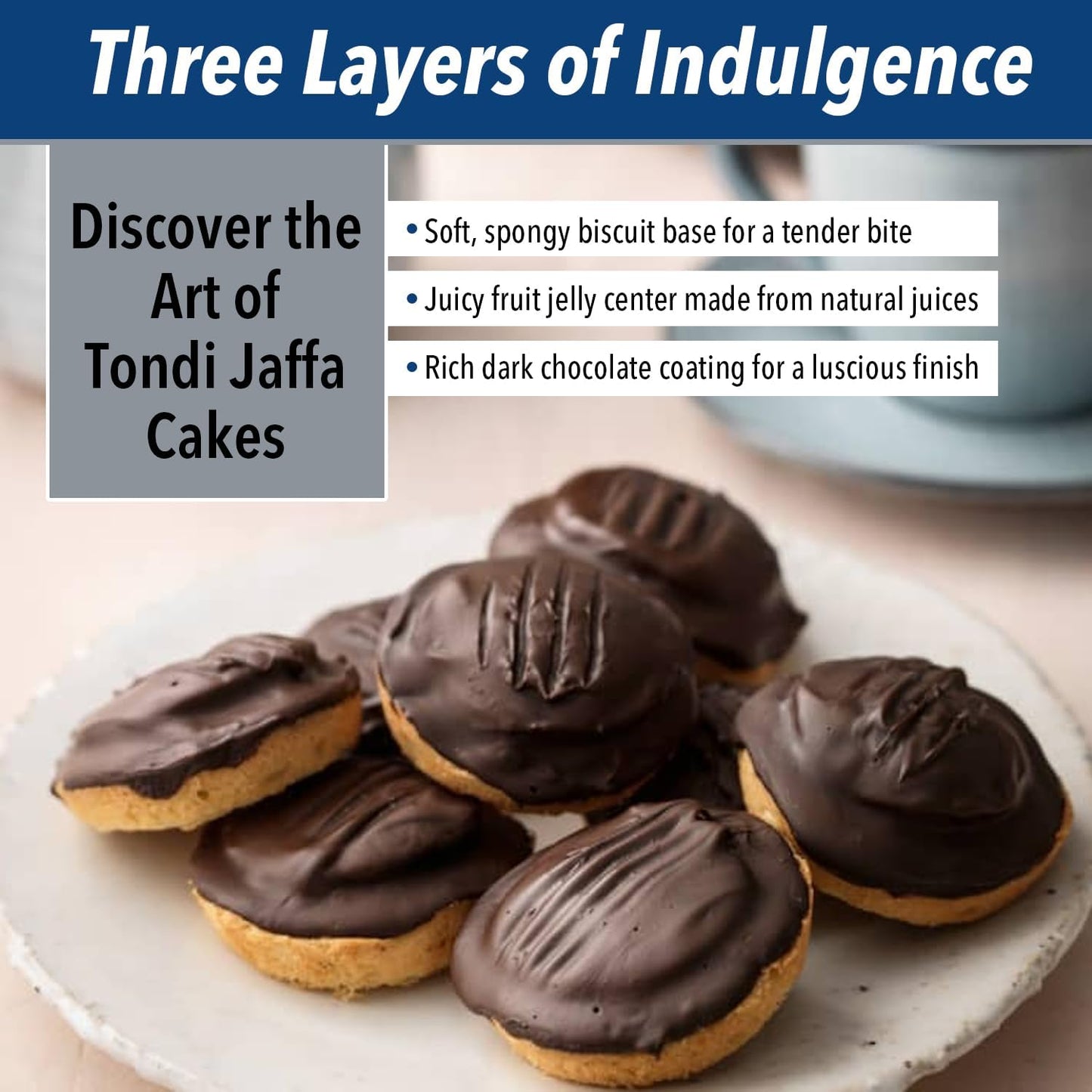 Tondi Variety Pack European Biscuits, Jaffa Cakes Cherry Filling Pack Of 3 137G/Each